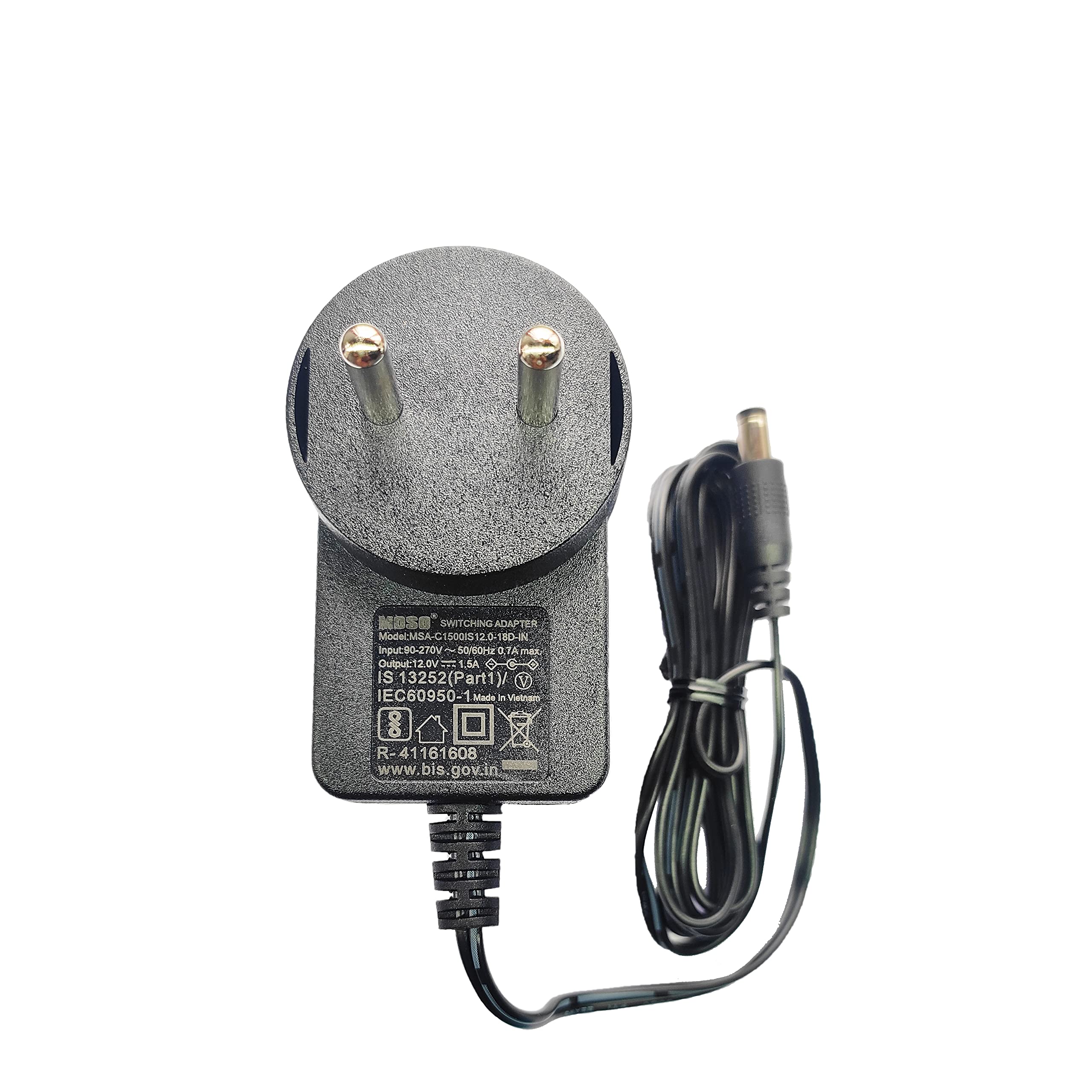 Darttronics Original Adapter 12 Volt 1.5 Amp Compatible Tata Play Set Top Box (Sun Direct, Airtel Dth, Led Strips,Toys And Mini Motor), Pin