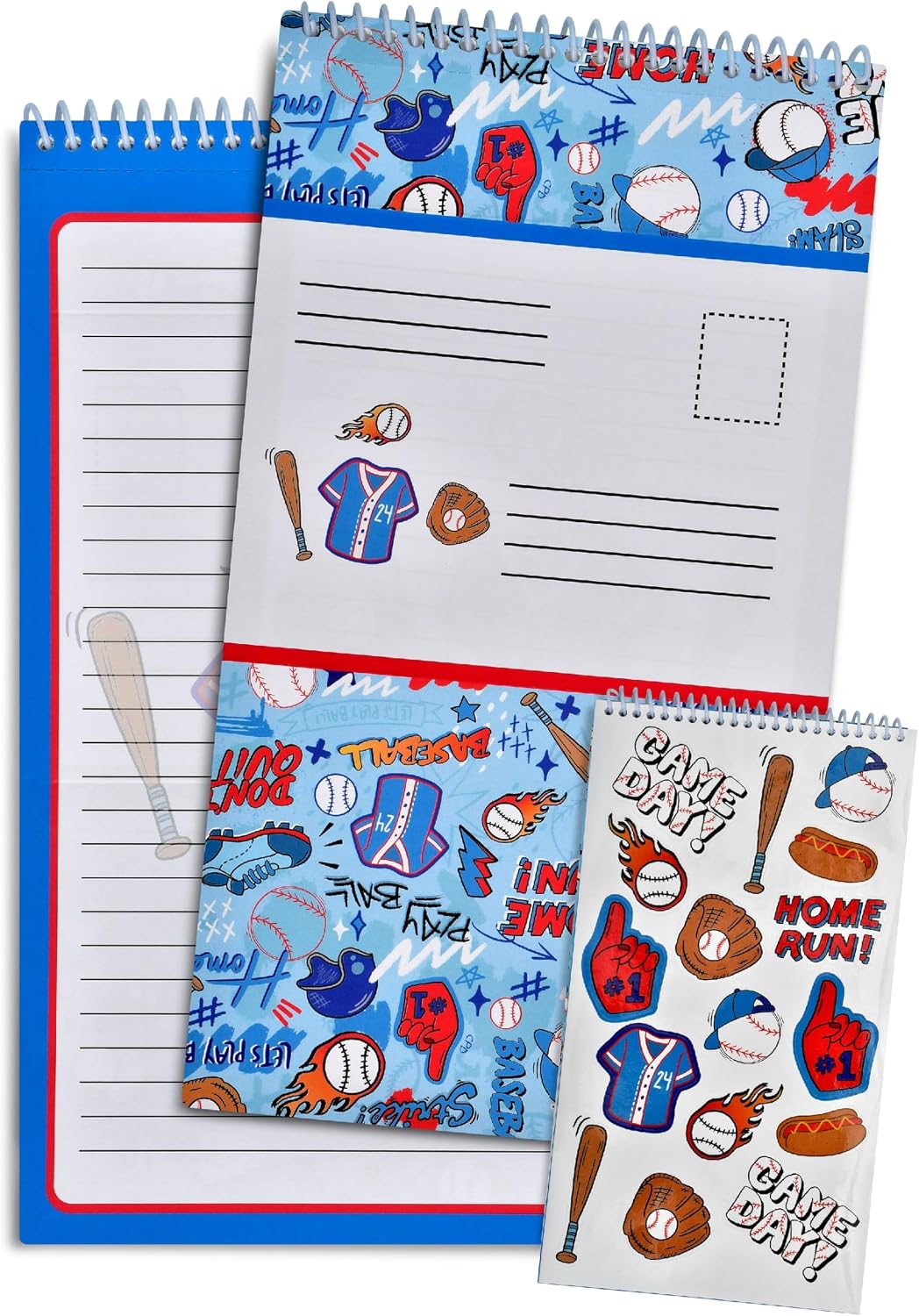 iscream + Corey Paige Designs Seal and Send 40 Sheet Stationery Note Card Pad with Seals - Ballgame