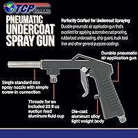 Vista 2 de TCP Global Air Undercoating Spray Gun with Suction Feed Cup - Pneumatic Automotive Sprayer for Applying Sprayable Bed Liner Coating, Rubberized
