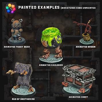 Wildspire 20 Enchanted Objects - Animated Objects for DND Miniatures 28-32mm Dungeons & Dragons Minis Bulk D&D Figures DND Minis Bulk Fantasy Spell Effects Tabletop Fantasy Game Miniature Accessories