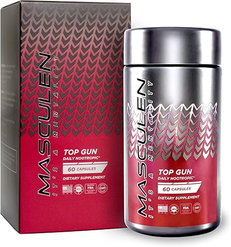 Top Gun Suplemento nootrópico diario  Cápsulas diarias de refuerzo cerebral para ayudar a mejorar tu mente, memoria y concentración  Vitaminas