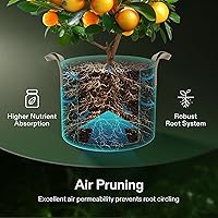 Vista 26 de VIVOSUN - Paquete de 5, 1 galón, bolsas para cultivar de tela no tejida gruesa resistente con asas