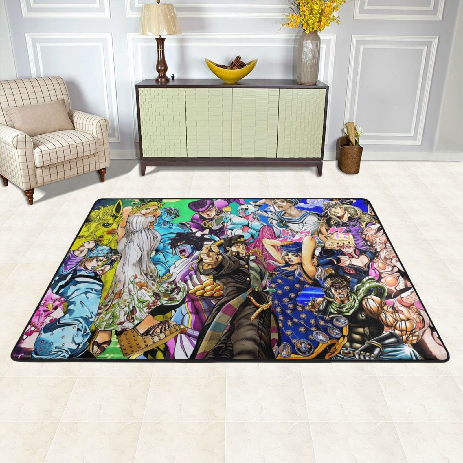 Amazon｜Jojo ジョジョの奇妙な冒険 人気 ラグ カーペット 滑り止め