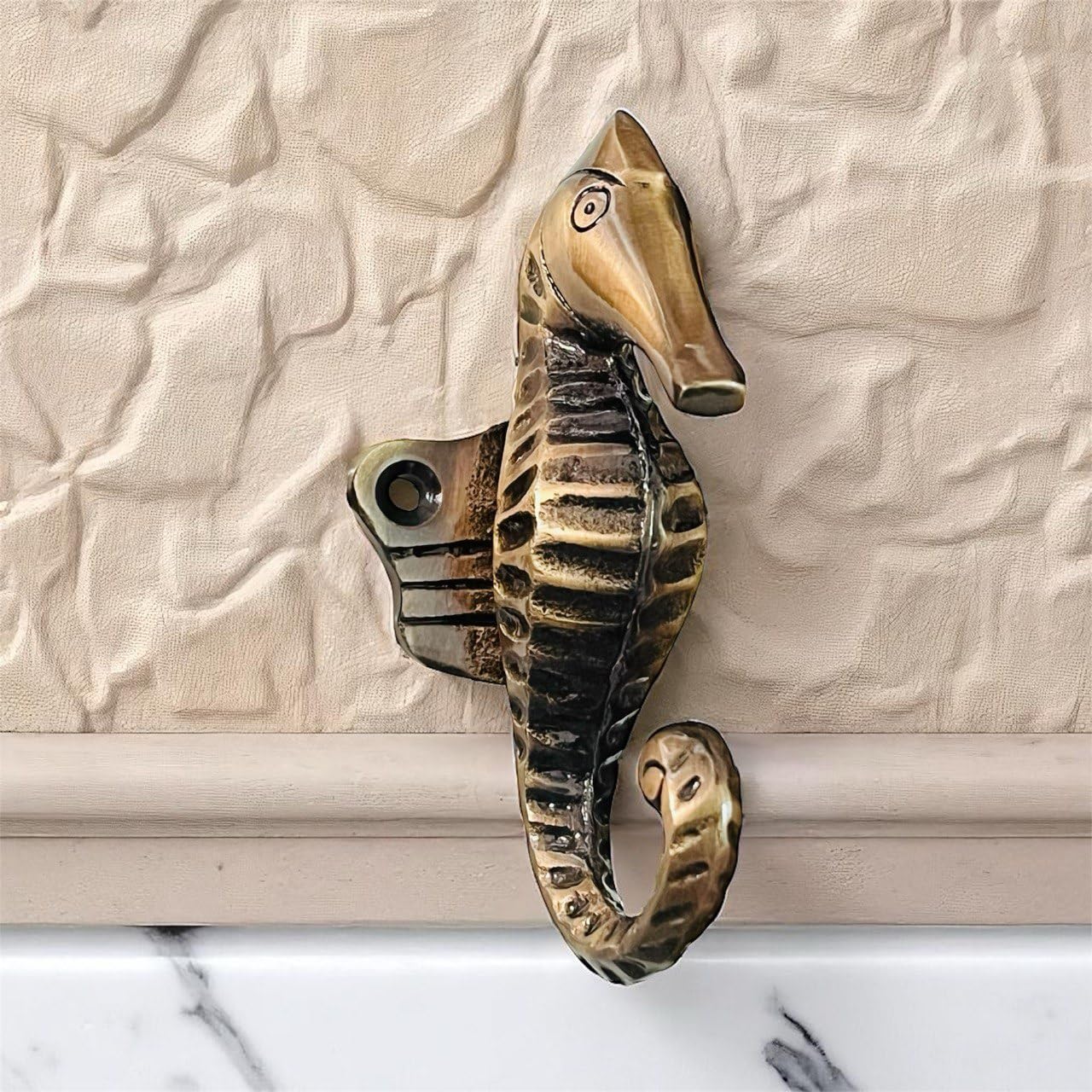 Maison Belle Decorative Beautiful Peacock Wall Hook (Size 5.5 INCH) - Pack of 2 (Seahorse)