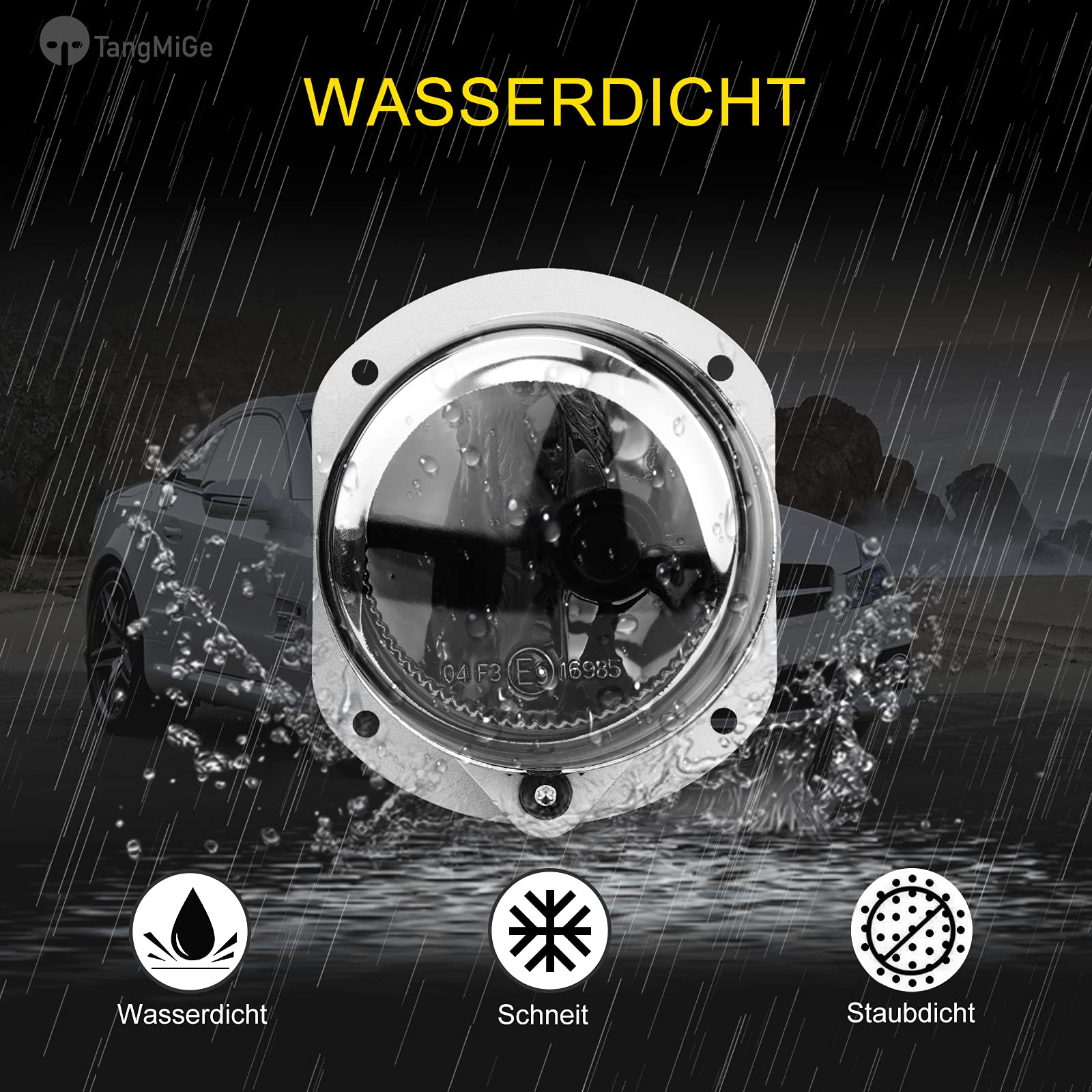 TangMiGe Fendinebbia compatibile con Mercedes Benz W164 W251 V251 R230 C209 C216 A209 S204 W204 W211, (Classe C CLK E M R S SL), 2002-2014, adatto solo per paraurti pacchetto AMG (Fumo Nero)