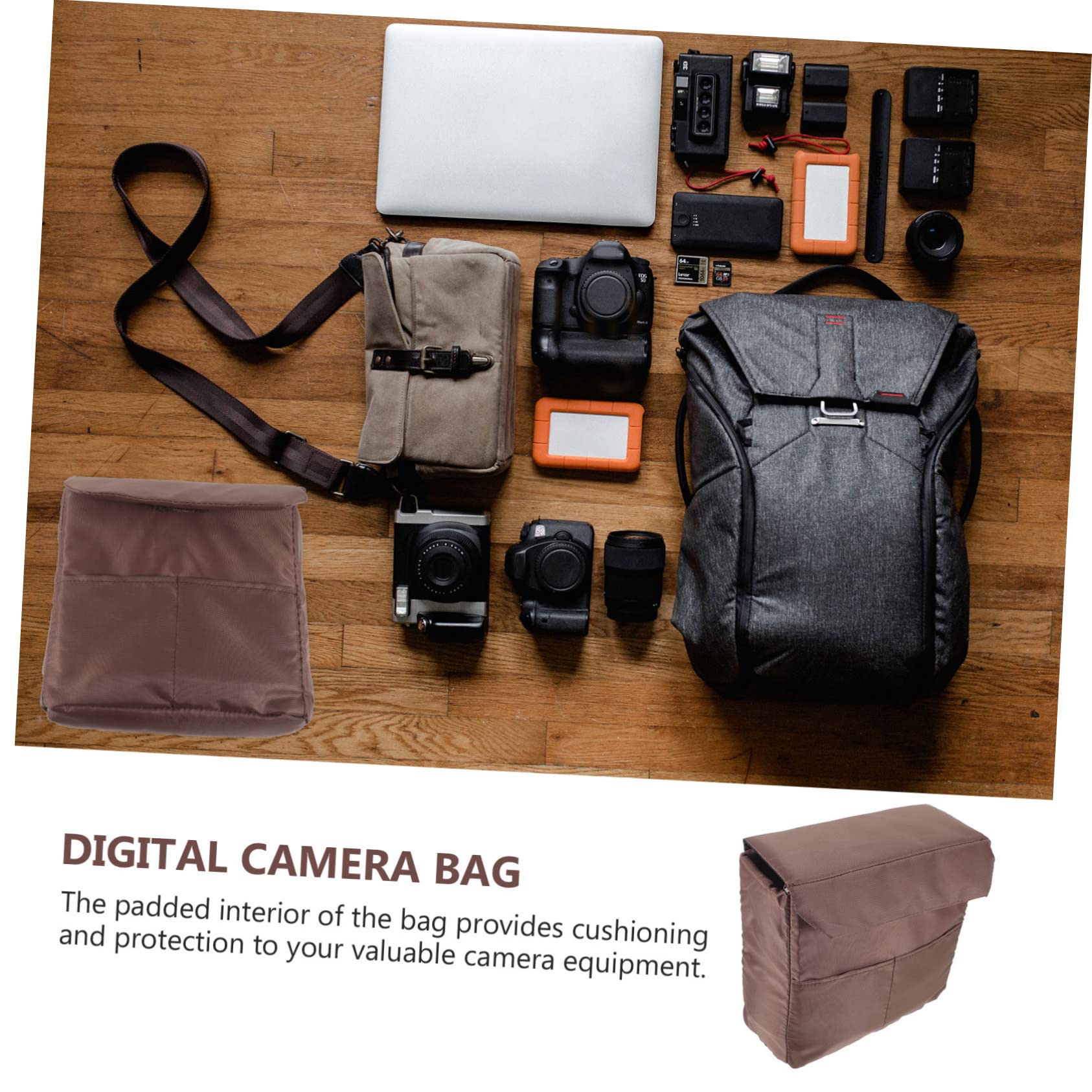 Manga De La Cámara Acolchada Para Cámara Bolsa De La Cámara Bolsa De Cámara Acolchada Cámara Inserta Bolsa Protectora Bolso De La Cámara Nylon Dividir Cámara Réflex