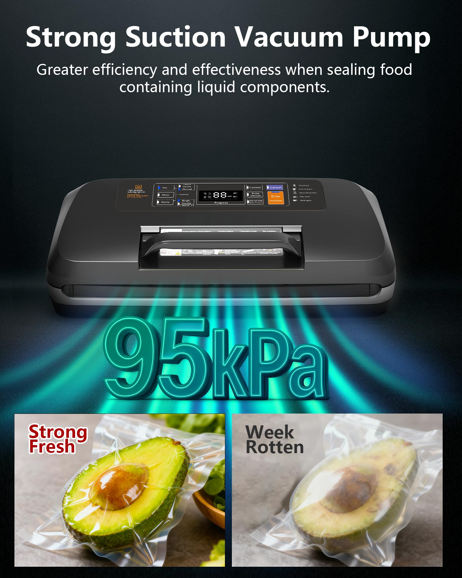 Machine à emballer sous vide pour aliments 95 kPa