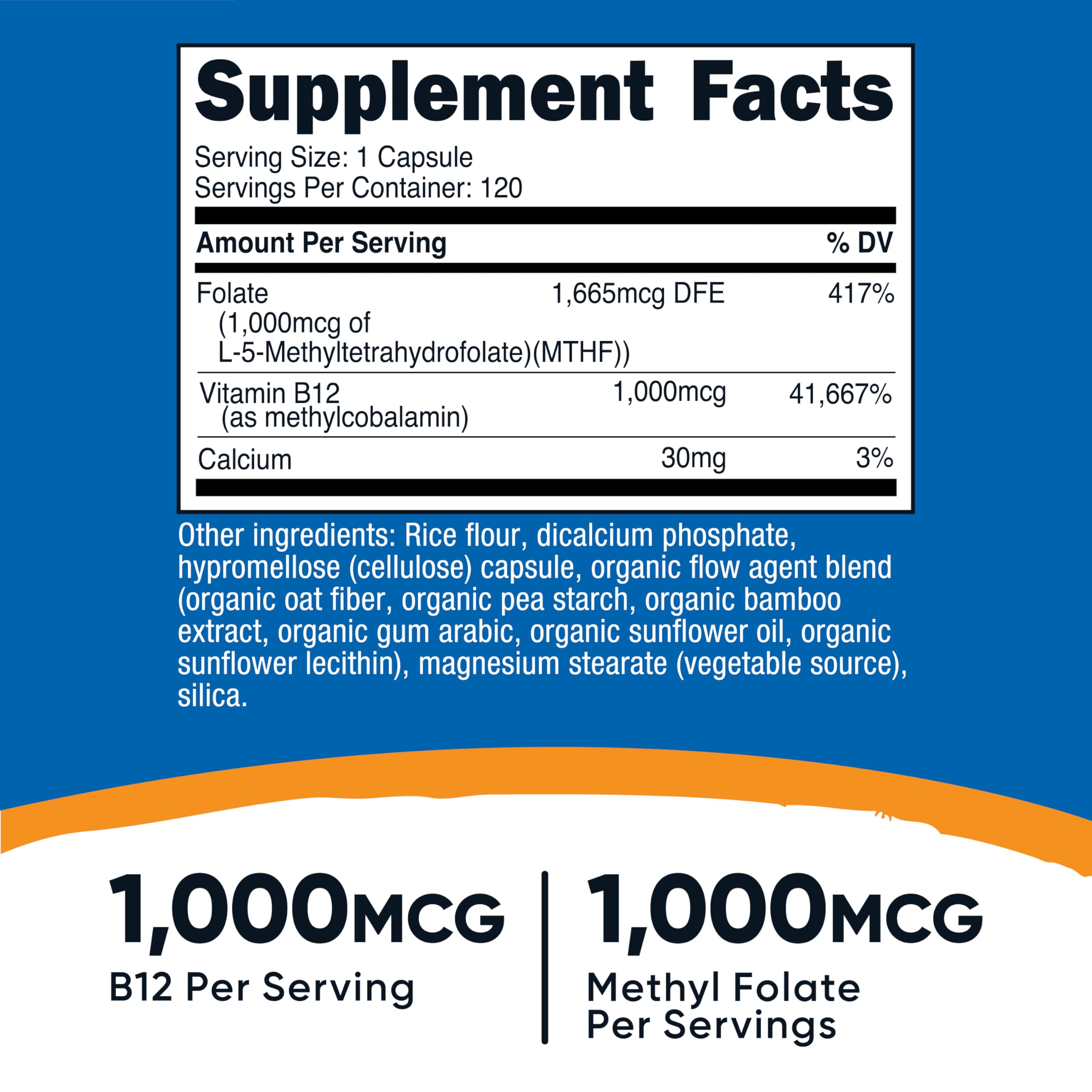 Nutricost Methylated Vitamin B12 + Folate Supplement (2,000 mcg) 120 Caps — Amazon image 2