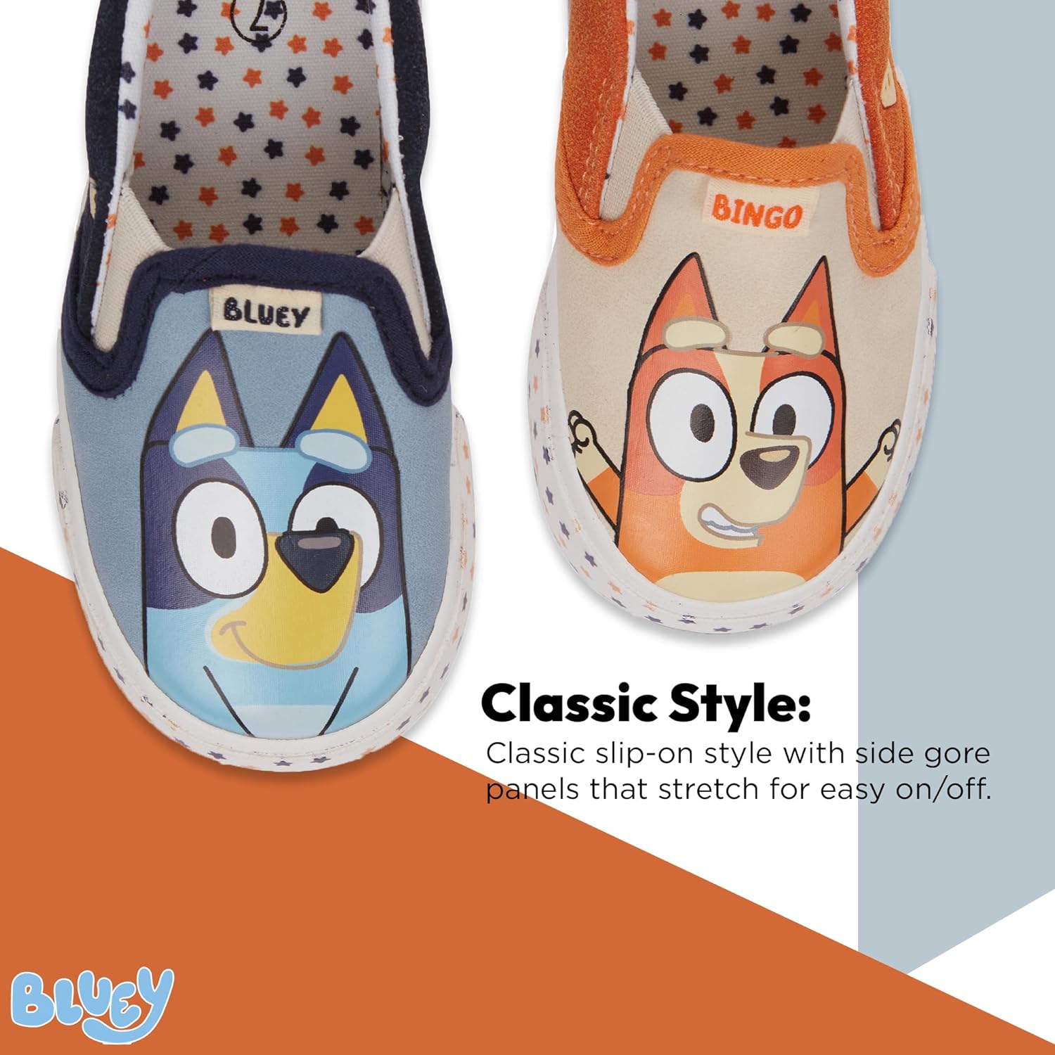 Bluey and Bingo Slip-On Sneakers, Bandit, Chilli - Slip On Sneakers for Kids - Image 4