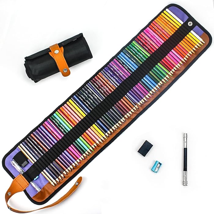 Buy Colored Pencils Set with Canvas Wrap,Drawing Supplies, Professional