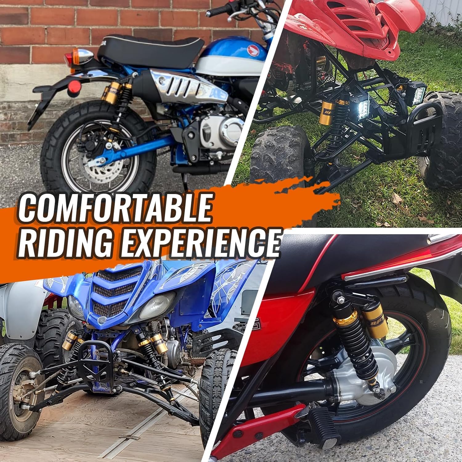 Universal Stoßdämpfer Federung 7mm Feder Aufhängung für GS850 GS300 XJ1100 CB750 VT250 CB500 XL250 Dirt Bikes Straßenrad ATV Motorrad 340MM Lila
