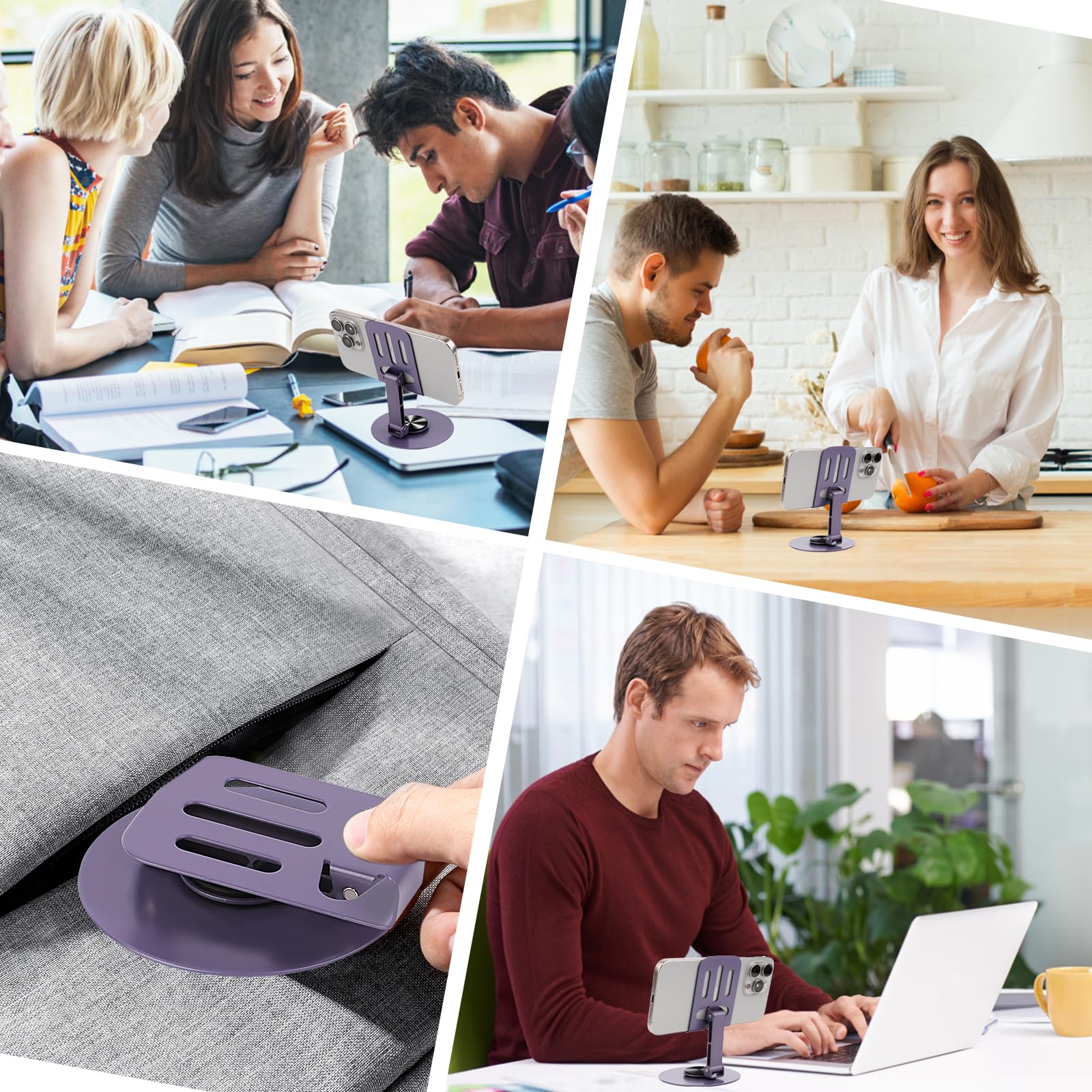 Supporto Telefono Regolabile Per Scrivania - Pieghevole, Angolo E Altezza Aggiustabili | Compatibile Con Tutti I Cellulari - Foto 10