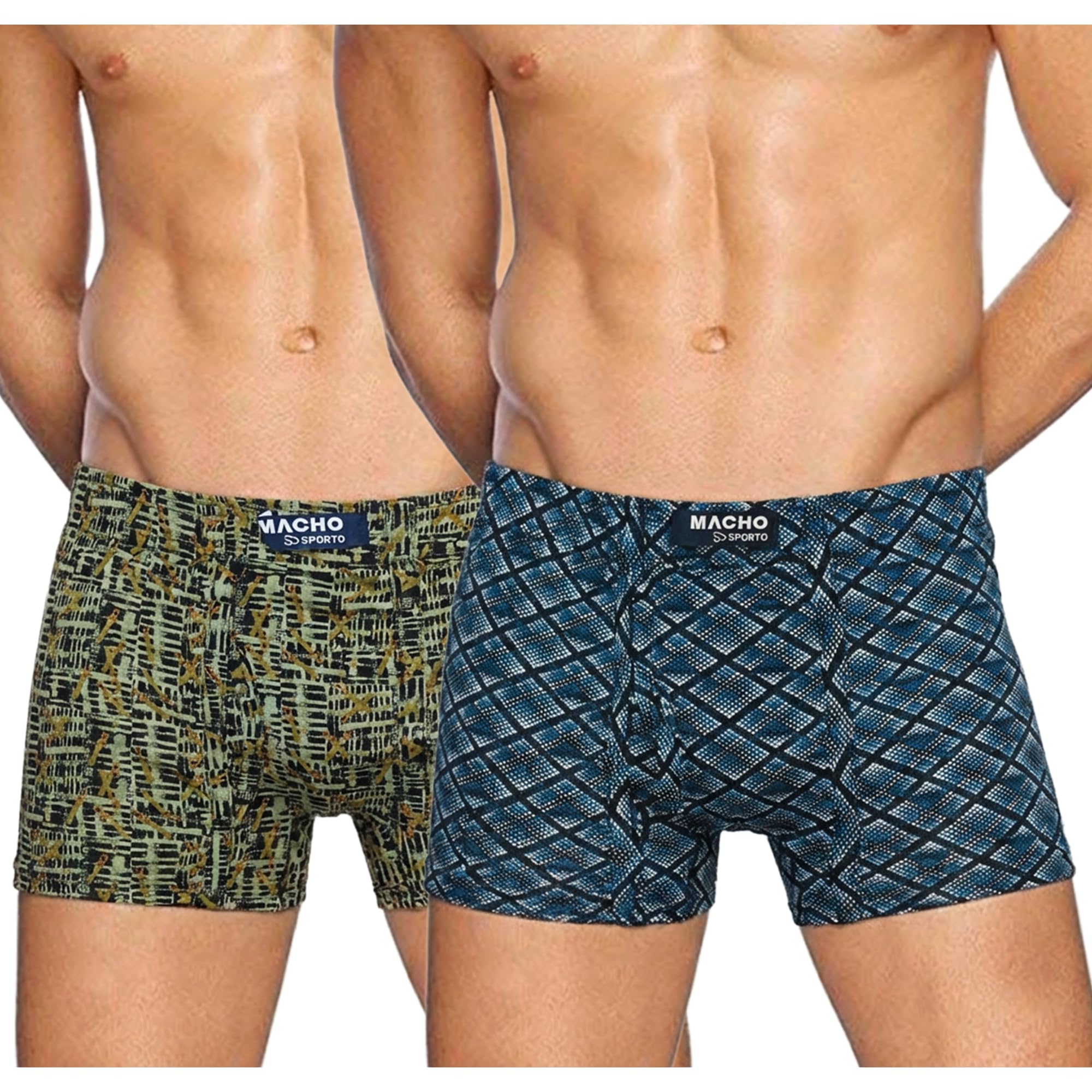 Men’s Printed Cotton Mini Trunk Underwear | Soft Cotton, Regular Fit, Breathable |Pack of2 |(Print and Colour May Vary)