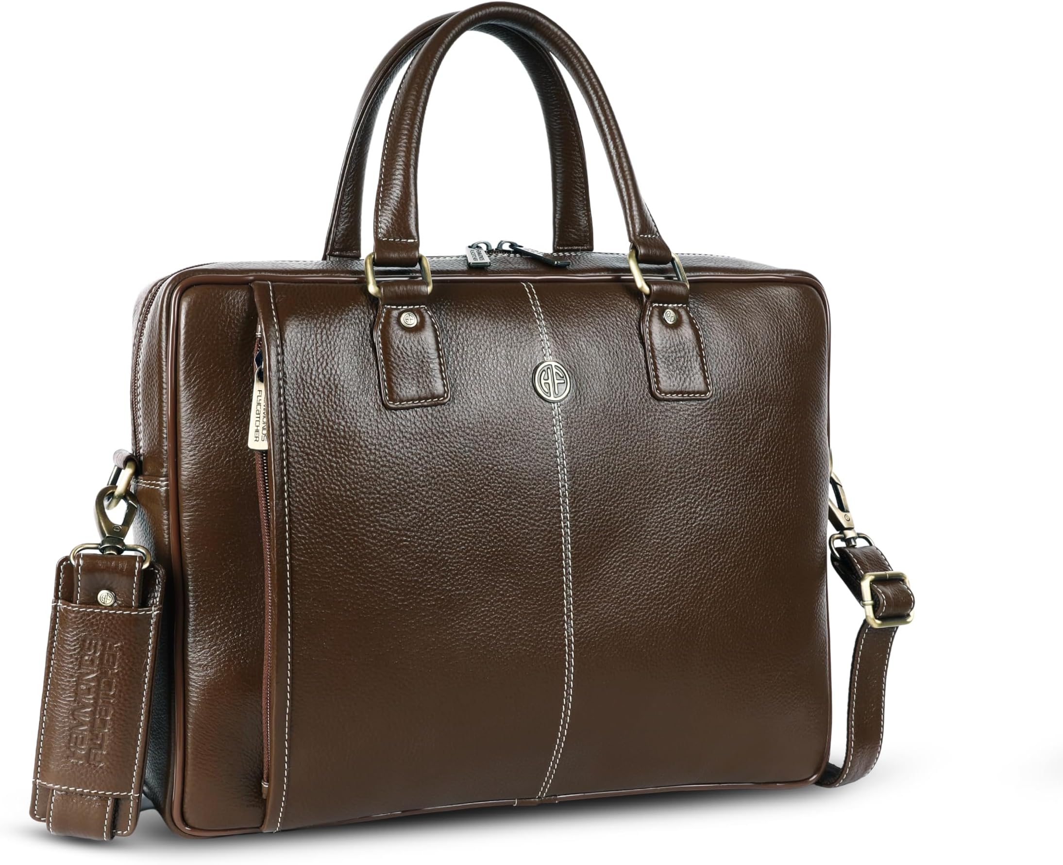 Genuine Leather Laptop Bag for Men/Office Bag for Men, Brushwood|Fits Upto 16 Inch Laptop/MacBook|Leather Bag with Shoulder Straps|Laptop Messenger Bag/Leather Bag for Men|LB204MH, Brushwood, Western