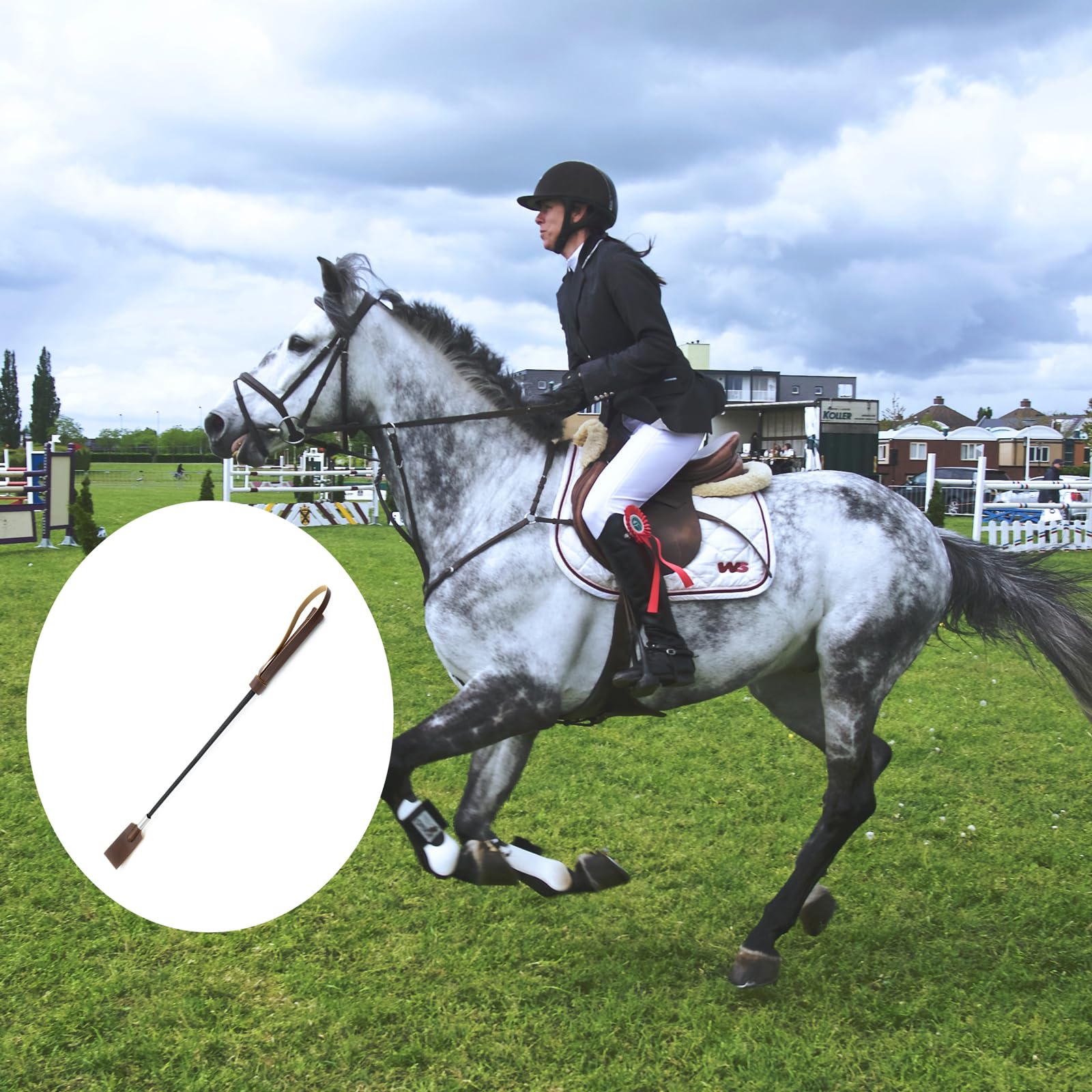 Frusta equestre per Cavalli,45cm Marrone Frusta per Cavalli,Frusta da Equitazione in Pelle PU,con Manico Antiscivolo,per Equitazione,Allenamento,Cosplay