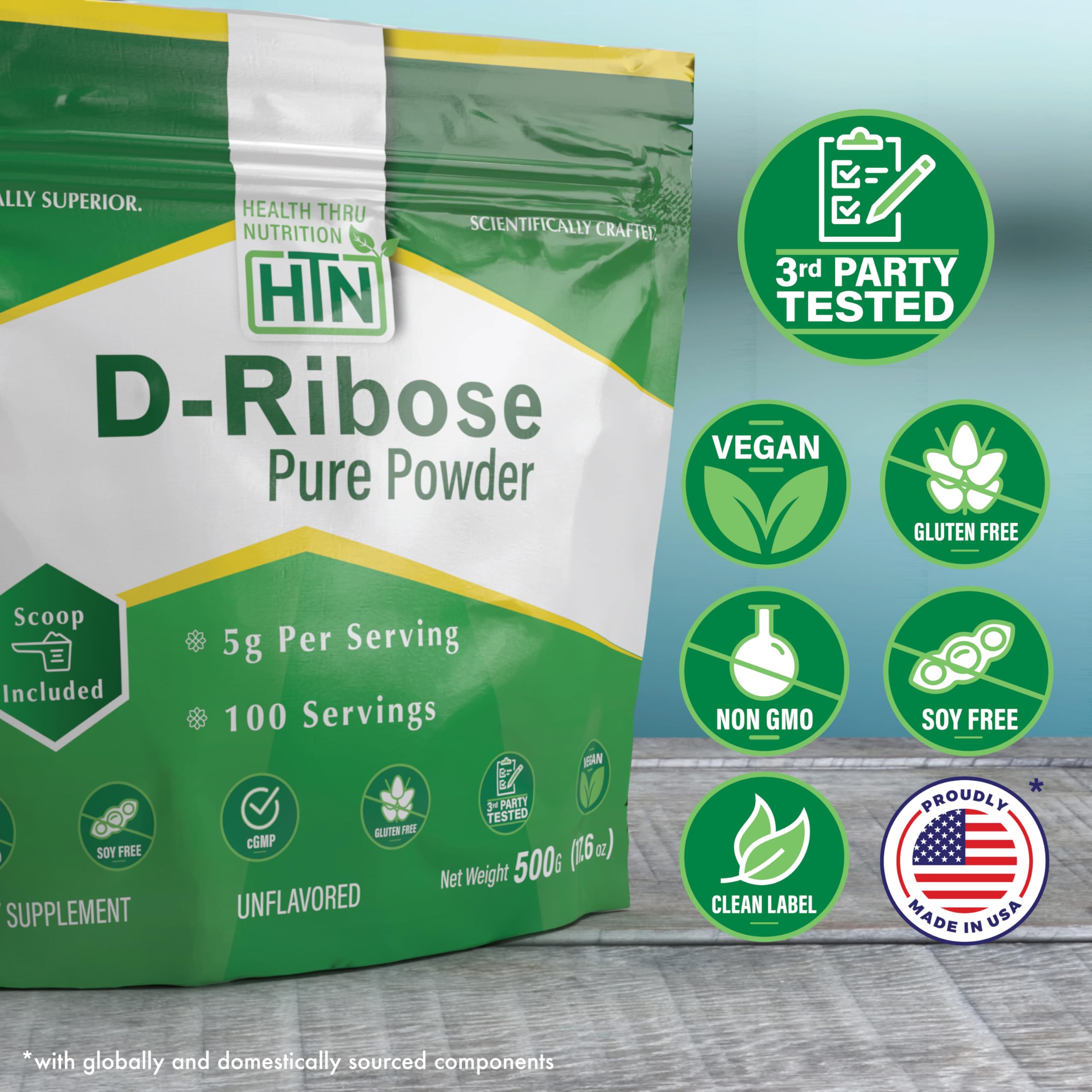 Health Thru Nutrition D-Ribose Pure Powder 500 Grams (17.6 oz) — Amazon image 2