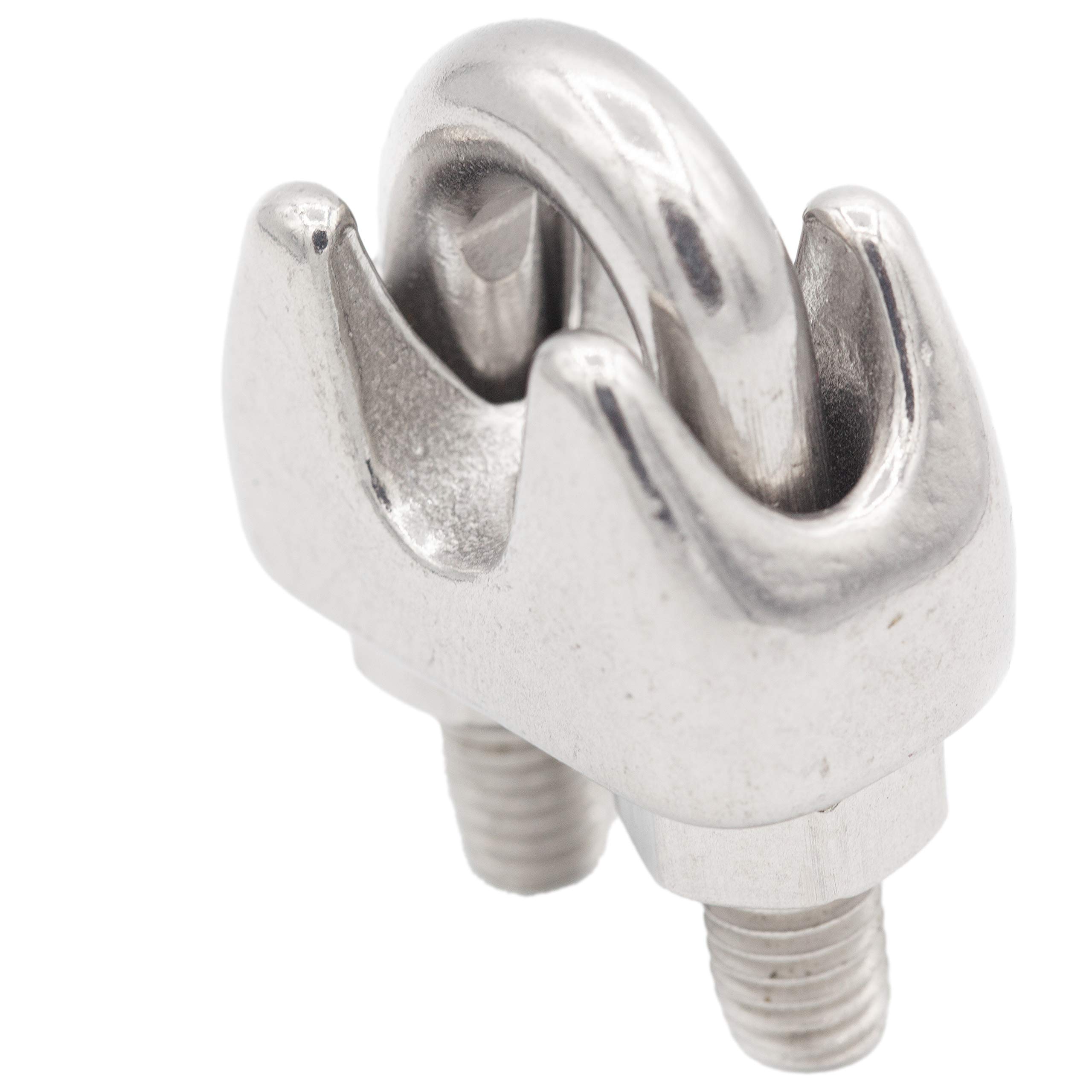 Drahtseilklemmen hohe Form D=6 mm aus Edelstahl A4 (20 Stück) | ähnl. DIN 741 - Bügelklemmen - Seilklemmen - Maritim-Zubehör von MESAROS®