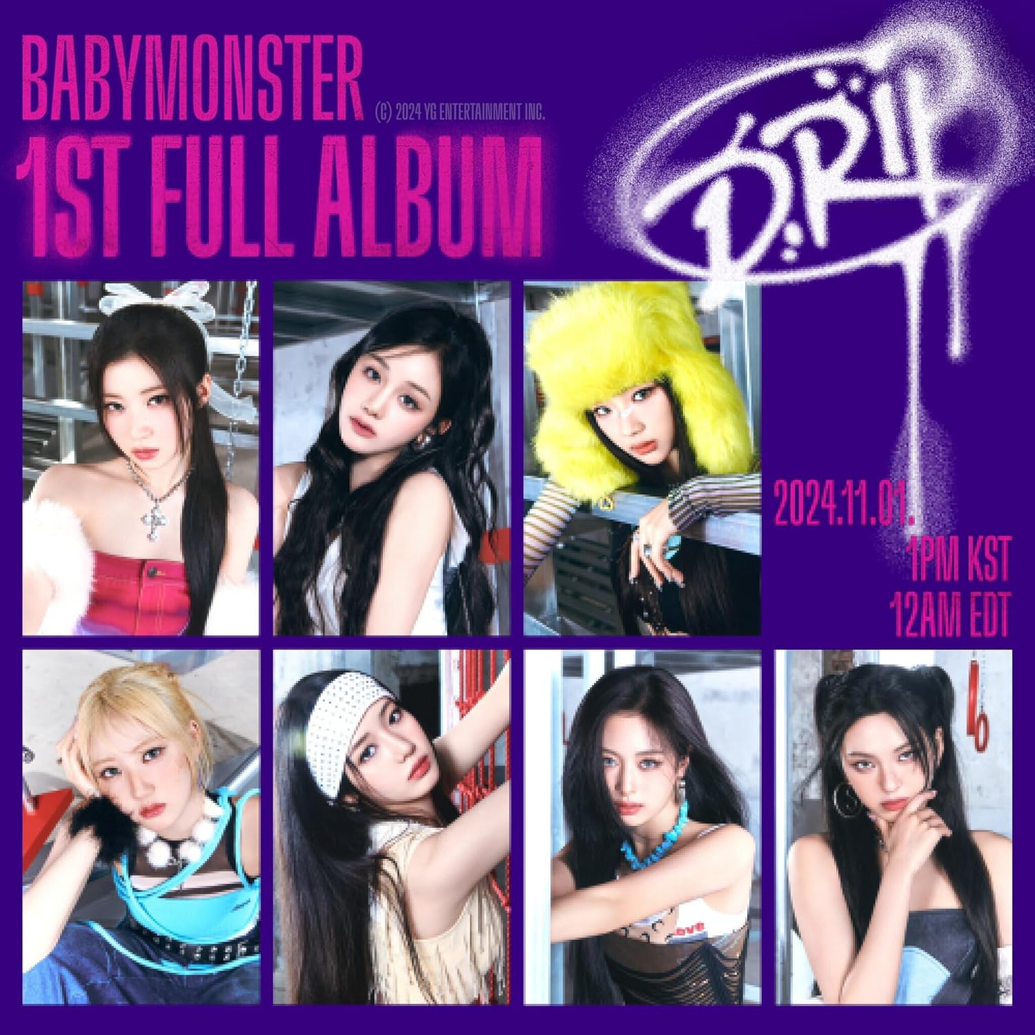 BABYMONSTER DRIP 1st Full Album with Tracking Sealed Baby Monster (3 Ver Set(Binder+Zip Lock+1 Random TAG))