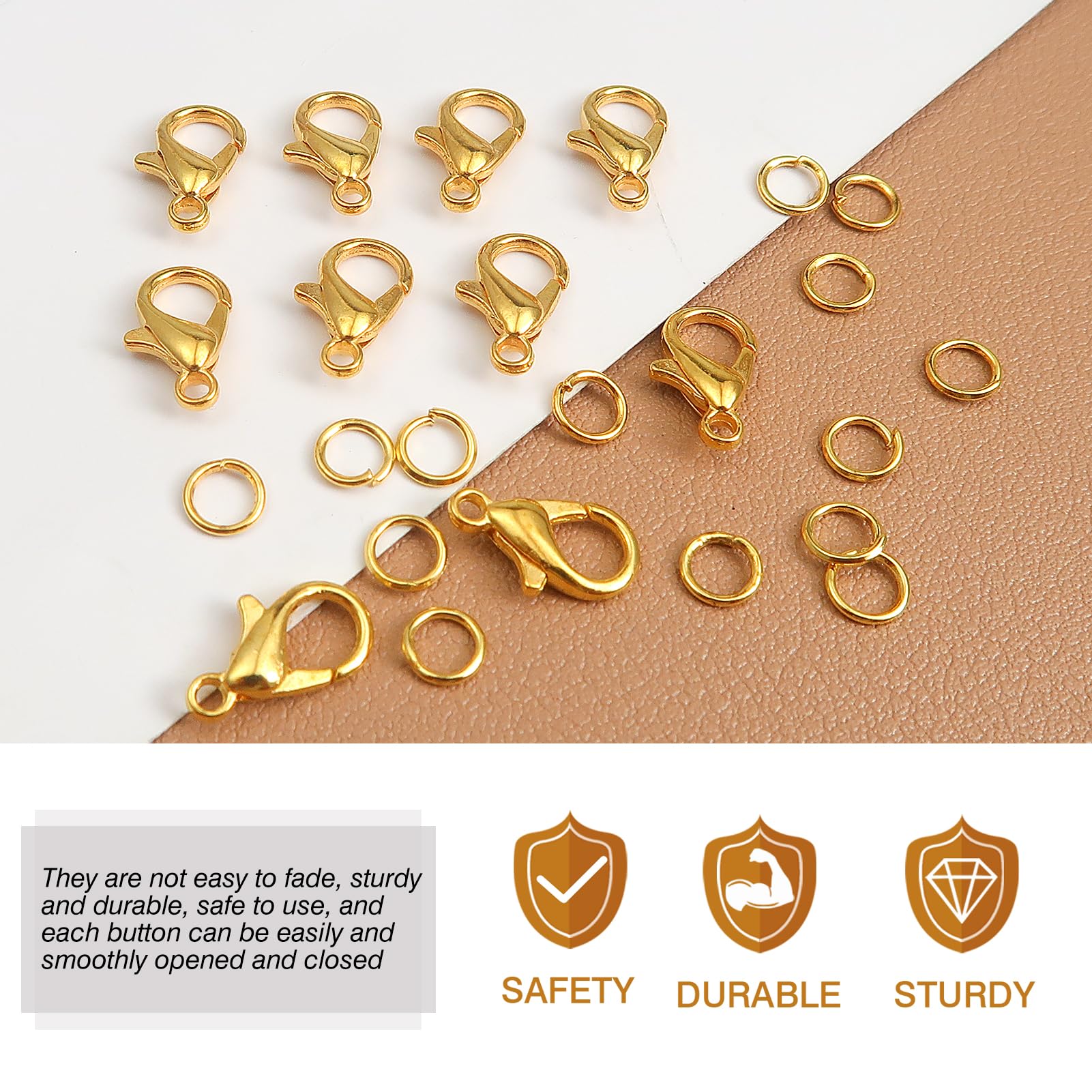 12 Fermoirs Bijoux Acier Inoxydable + 30 Anneaux Saut Ouverts 5mm - Formes Homard, Coeur, O, Rectangle - Argent - DIY