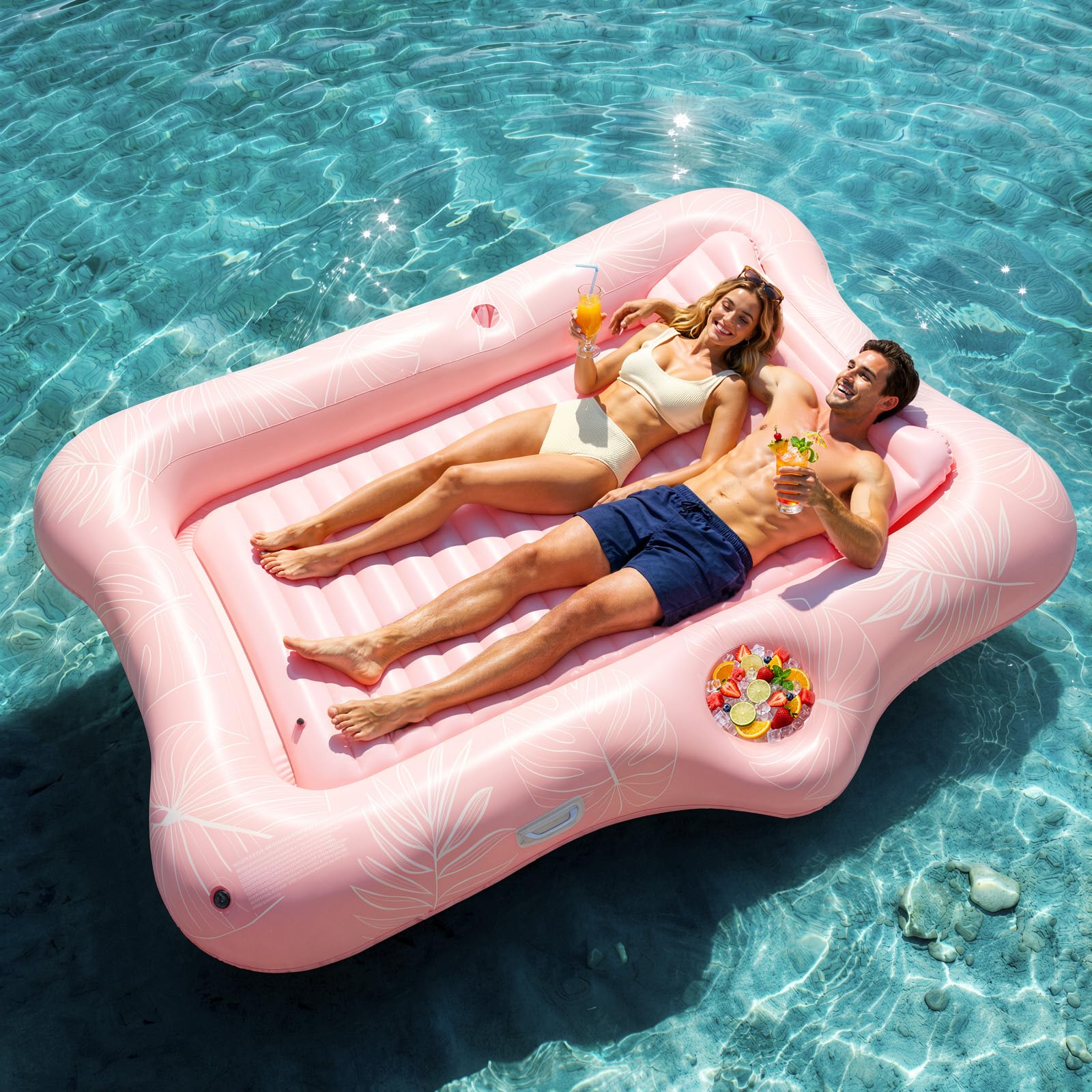 HeySplash Galleggiante Gonfiabile per Piscina, Lettino Gonfiabile per Piscina, Materassino Gonfiabile Abbronzante, Design a Coda di Pesce, Amaca Galleggiante per Feste Estive