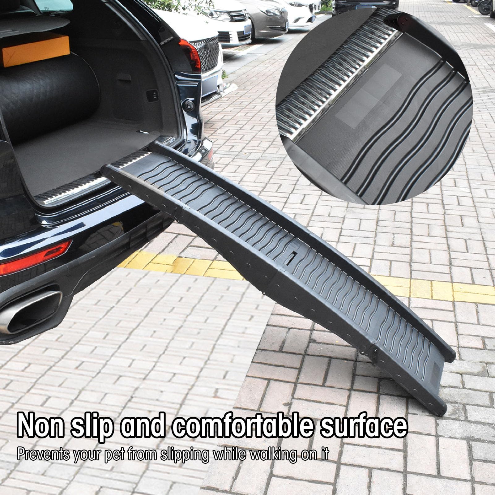 Rampa Plegable para Coche para Perros, Rampa Plegable para Escaleras para Mascotas, Escalera Ligera para Gatos, Escalones Exteriores para Mascotas para Camiones, Coches, SUV