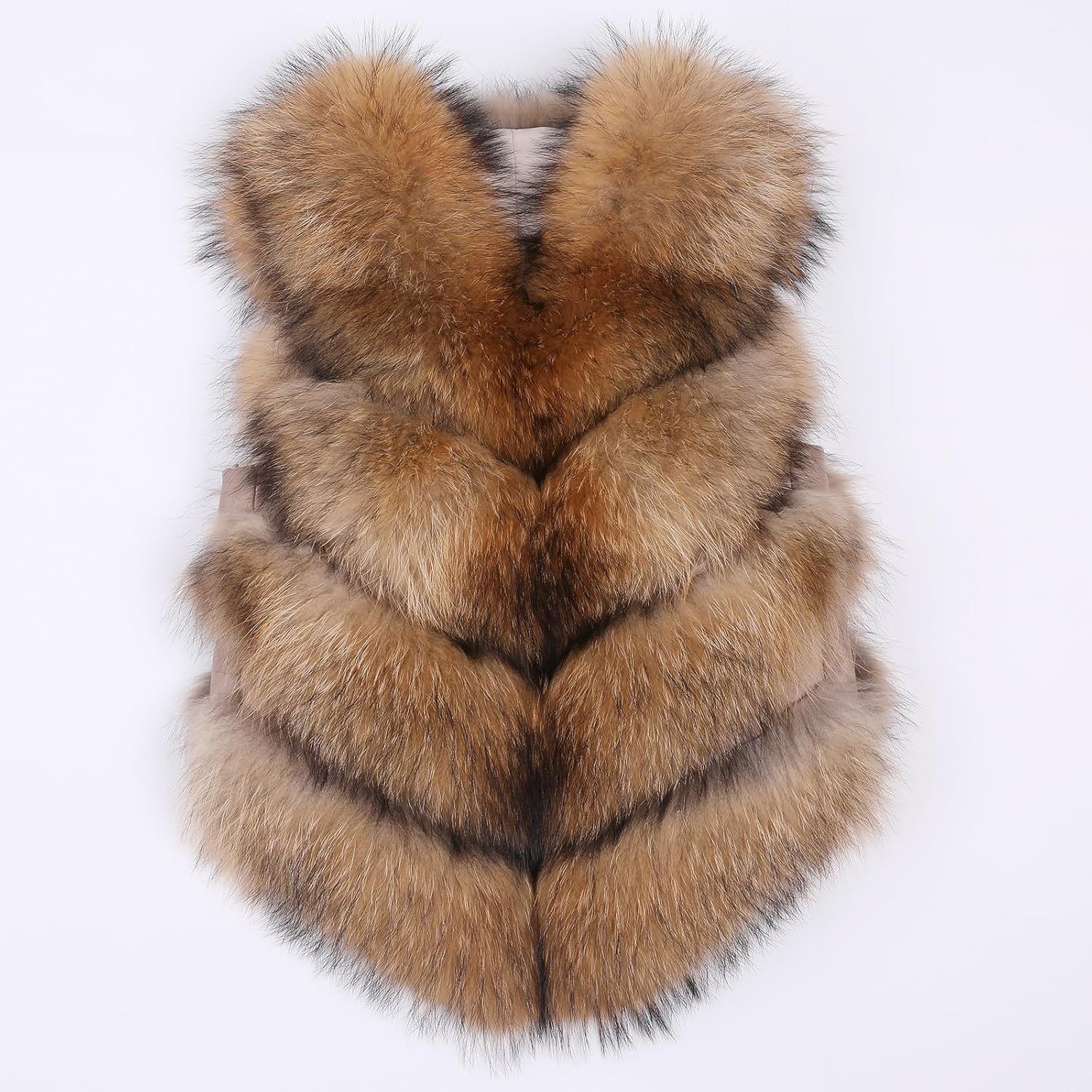 Women's Genuine Fox Fur Vest Sleeveless Coat Thick Warm Winter Fluffy Fur Jacket Short