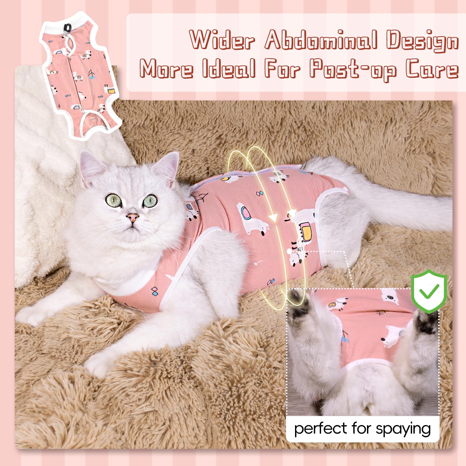 Cat Onesie SUNFURA Cat Recovery Suit, Cat Surgery Recovery Suit