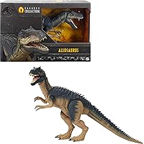 Mattel Jurassic World Hammond Collection – Allosauro, dinosauro articolato con design premium ispirato al film e occhi di vetro, giocattolo per bambini, 8+ anni, JCG13