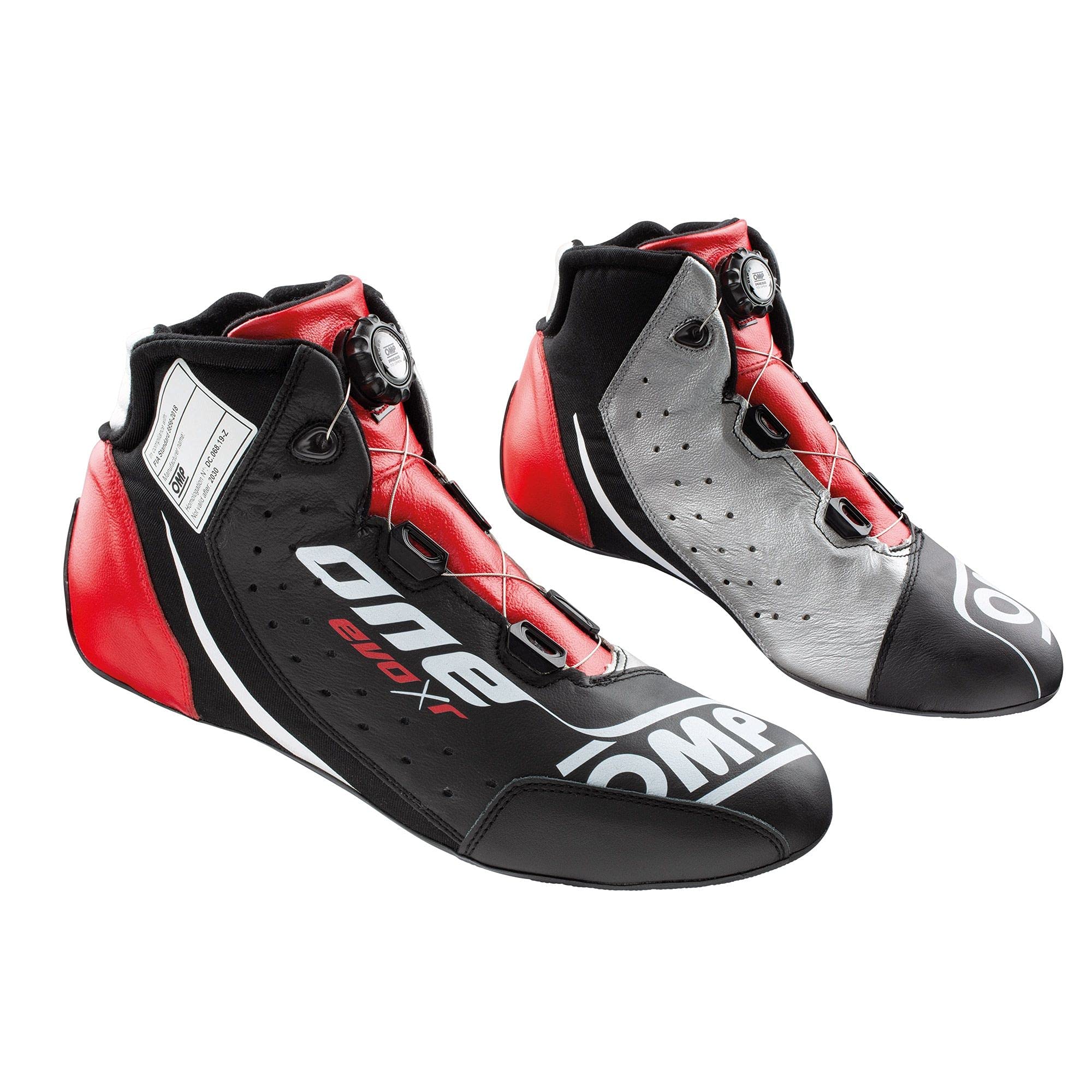 Omp One EVO X R Trainers Black/Grey/Red Size 43 Fia 8856-2018, Unisex Adult Boots, Standard, EU
