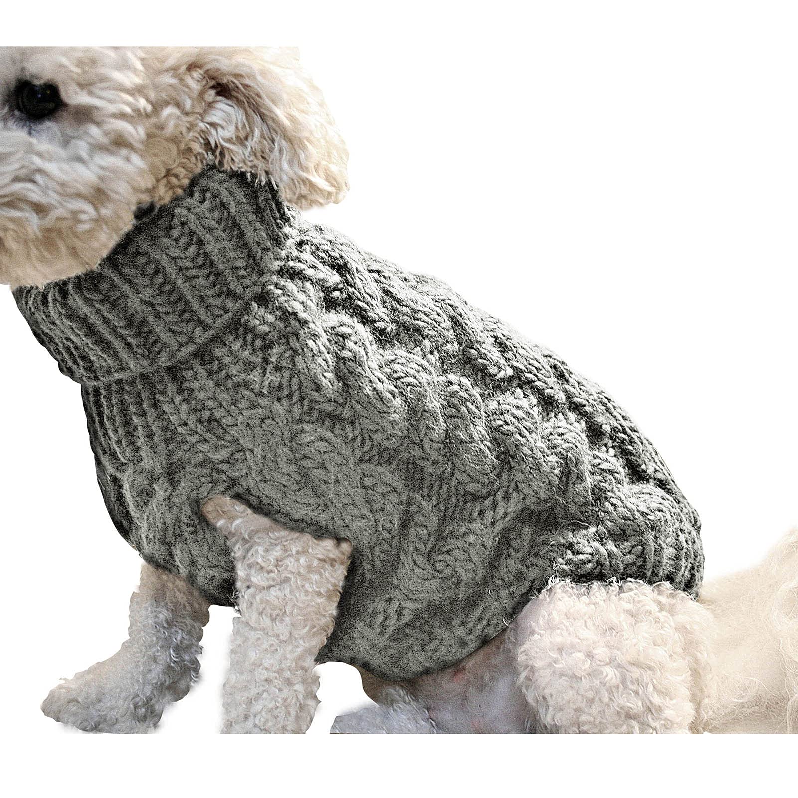 Dog Jumpers Soft Warm Outfit Dog Sweaters Warmer Thickening Pullover Knitwear Crochet Coat Clothes Puppy Cat Cold Weather Knitted Clothes for Small Medium Large Dogs (Gray, S)