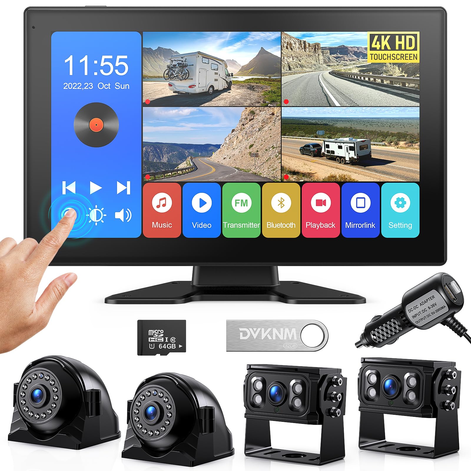 DVKNM 4K RV Backup Camera System