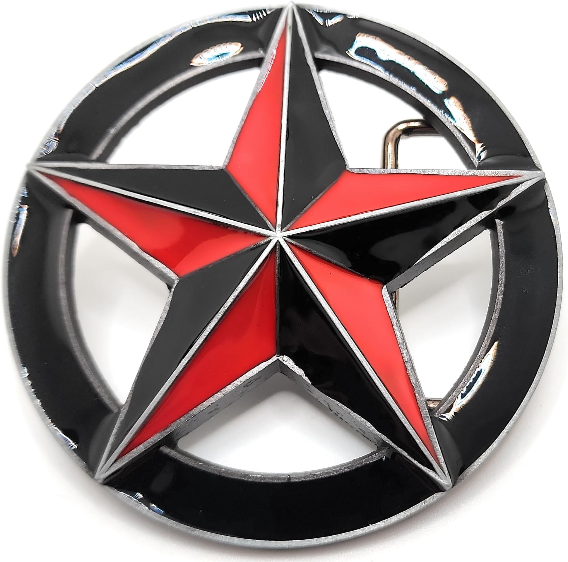 Nautical Star Belt Buckle Red and Black
