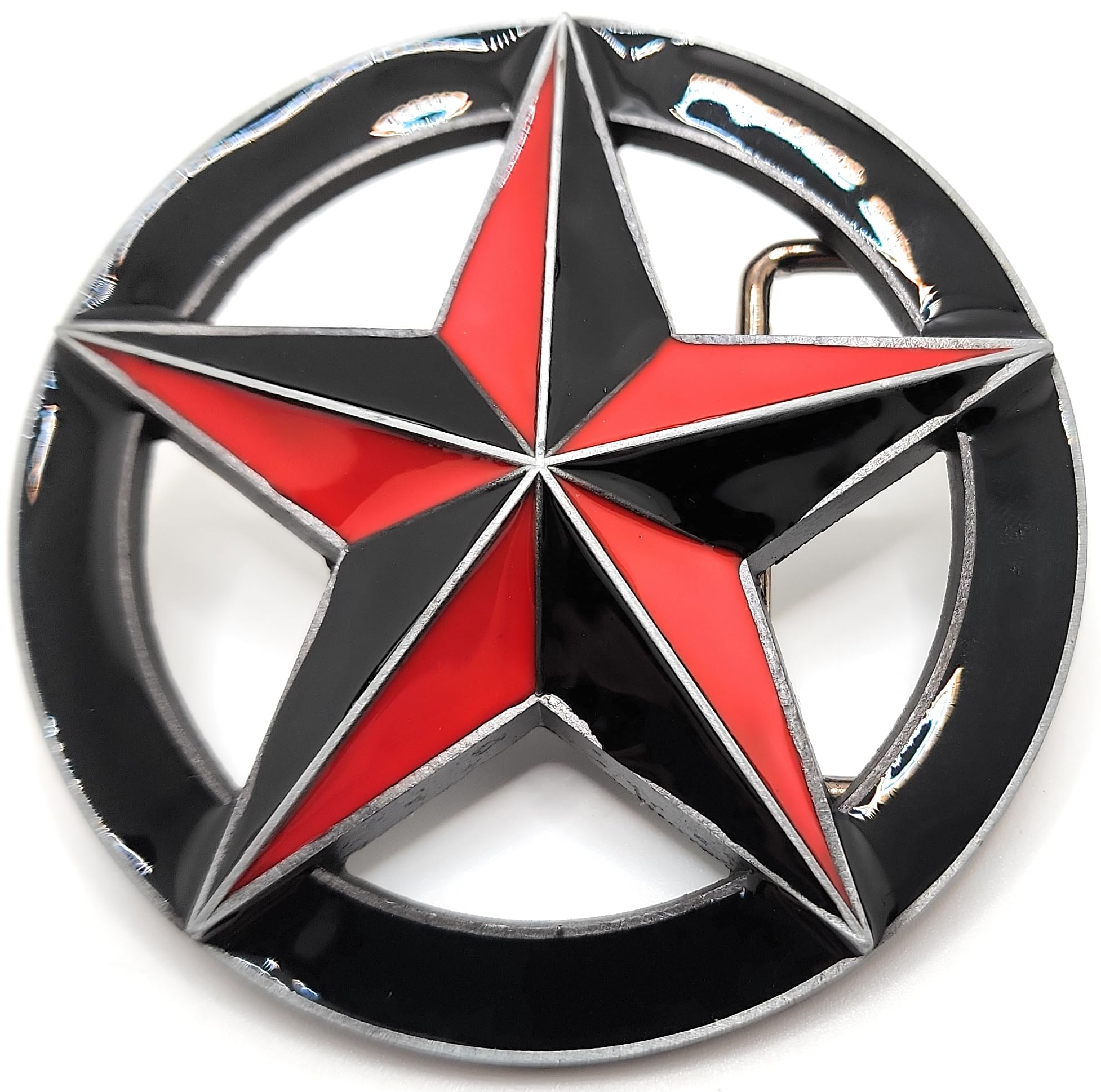 Nautical Star Belt Buckle Red and Black