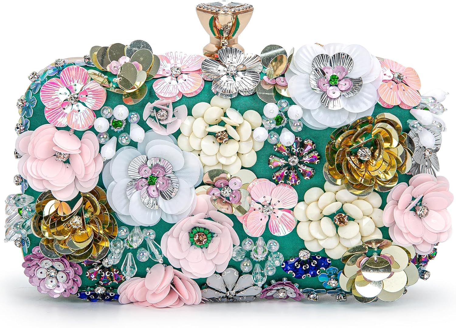 BBTT.ful Women Clutches Flower Evening Handbag Chain Strap Shoulder Bag handbag Wedding bag purse