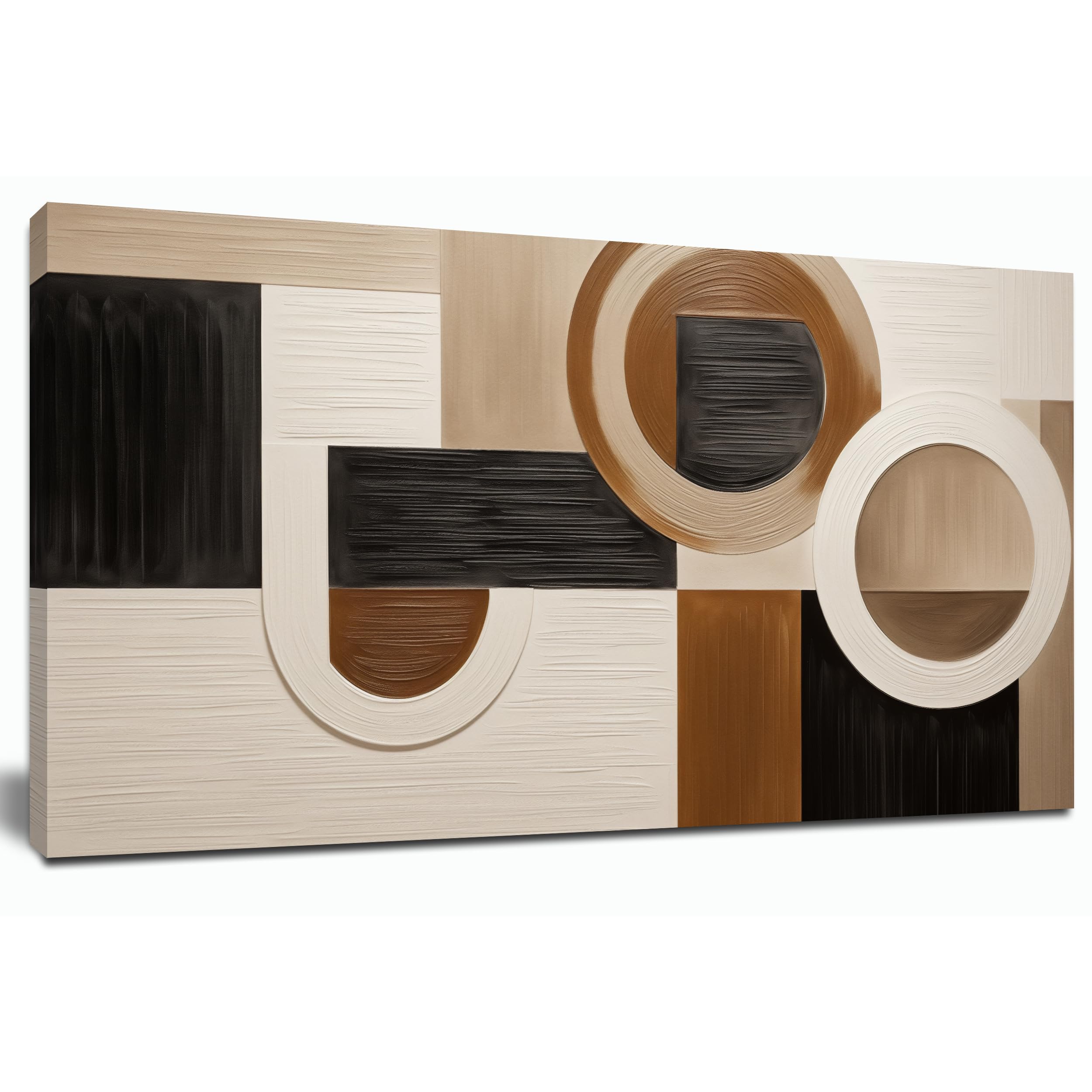 Photo 1 of ***DAMAGED - SEE NOTES/PICTURES***Tarfupth Brown Abstract Wall Art for Living Room Large Black Boho Geometric Modern Minimalist Canvas Prints Artwork for Bedroom Office Kitchen Ready to Hang 20x40 Inch