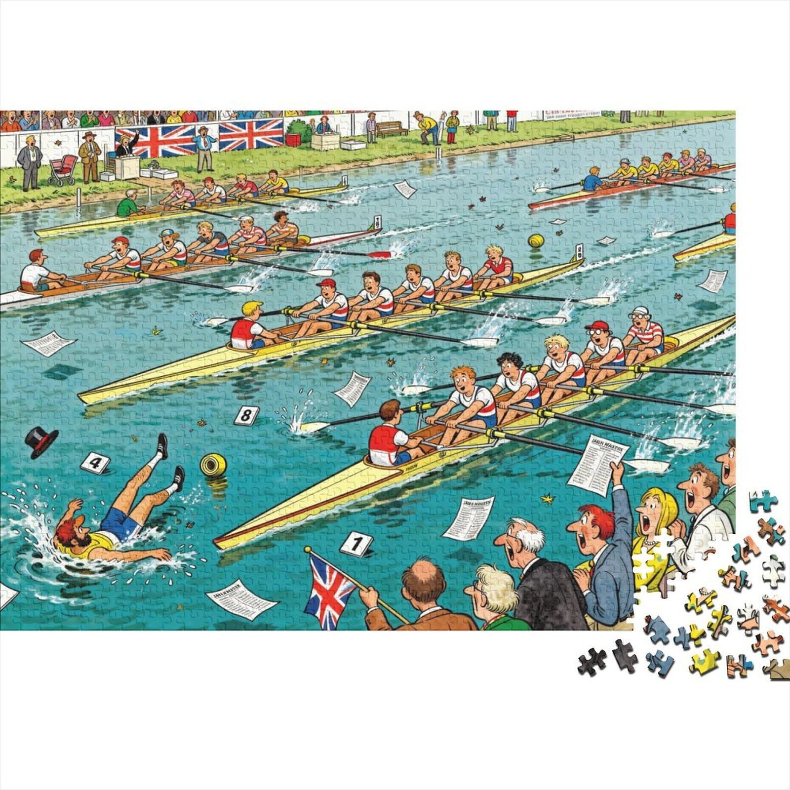 Rowing Regatta Wooden Jigsaw Puzzle Waterproof 1000 Piece Puzzles for Adults Gifts Challenging And Brainteasing Educational Games — image 1