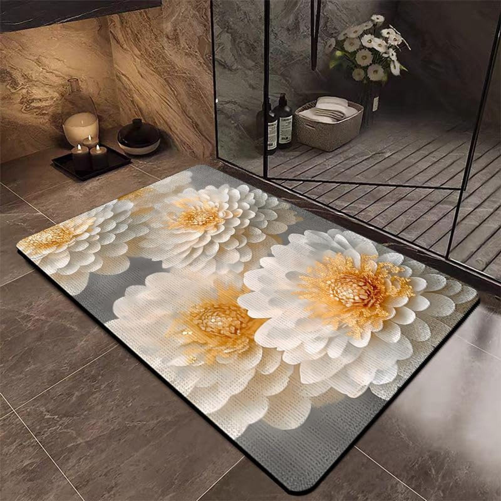 Tapis de salle de bain accessoire en diatomite en pierre séchée rapide 60x90cm