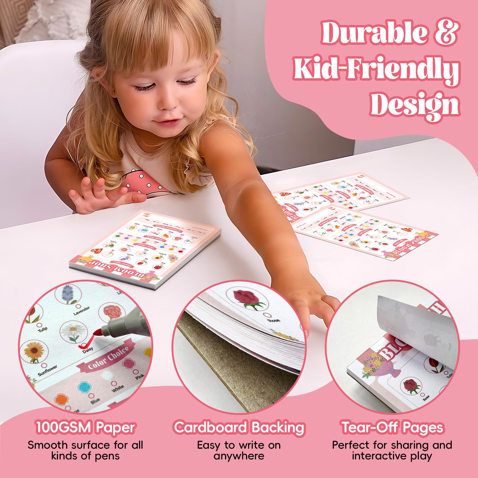 Confezione da 6 blocchi per appunti per bambini, 40 pagine per bambini, 10,2 x 15,2 cm, per giochi di ruolo fantasiosi per ragazze