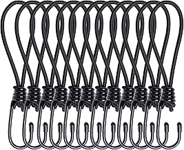 Set of 12 Tensioning Straps with Hooks – 17 cm Expander with Hooks – Tarpaulin Tensioner with Spiral Hooks – Rubber Tensioner Hook Tension Hook Expander Loops for Tarpaulin Tent Net Banner