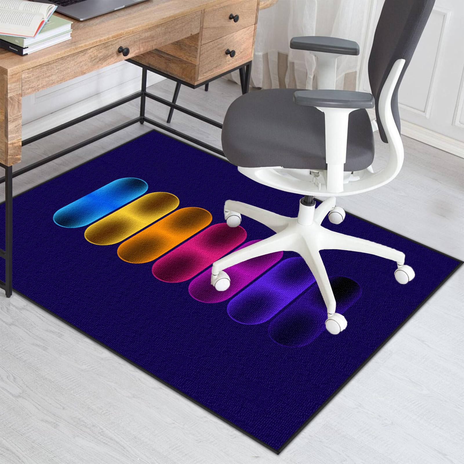 Mata na fotel gamingowy na dywan i podłogę z twardego drewna, antypoślizgowa, 90 x 120 cm, ochraniacz podłogi, dywanik na krzesło do jazdy na kółkach, mata na krzesło biurowe, mata do domu
