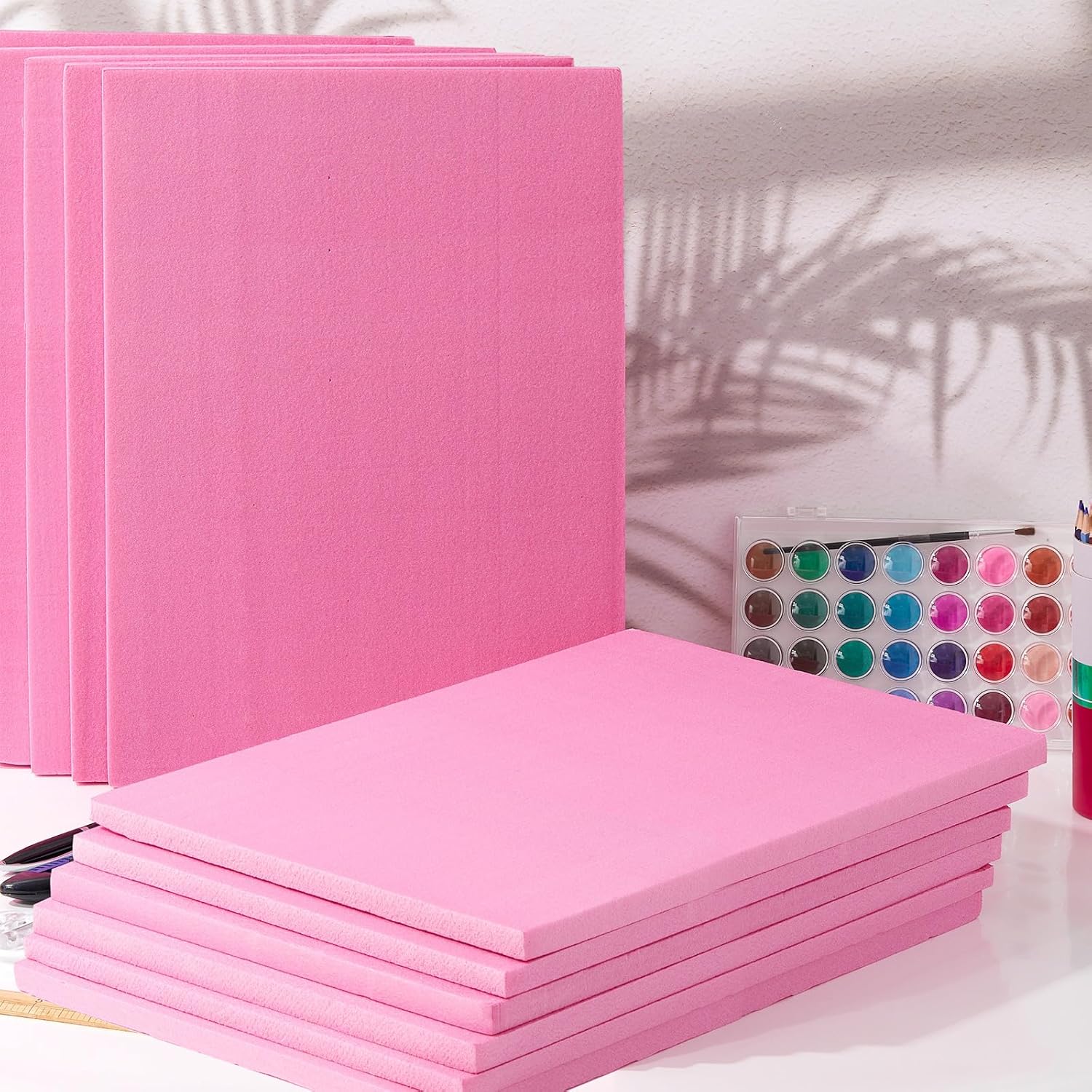 Frienda 12 Pcs Foam Board Bulk XPS Foam Sheet Panel for DIY Crafts Sculpture Modeling Floral Arrangements School Home Office Art(15" X 7.5" X 1/2",Pink)