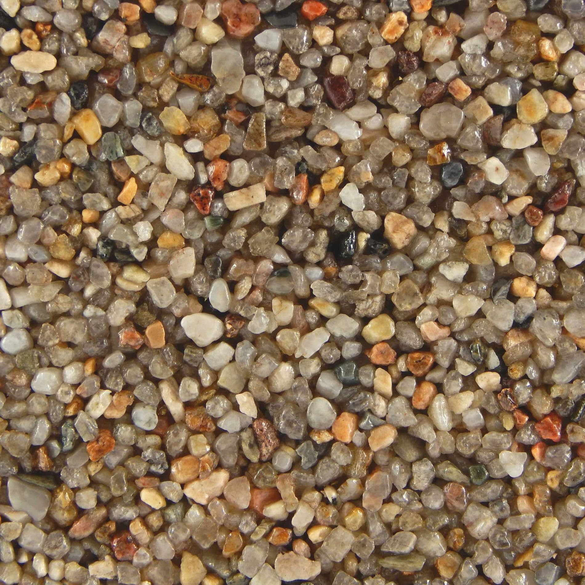 Terralith Steinteppich Marmor Komplett-Set für 1qm - Körnung: fein - 2-4mm mit Epoxidharz Bindemittel - für Innen in grau (natura)
