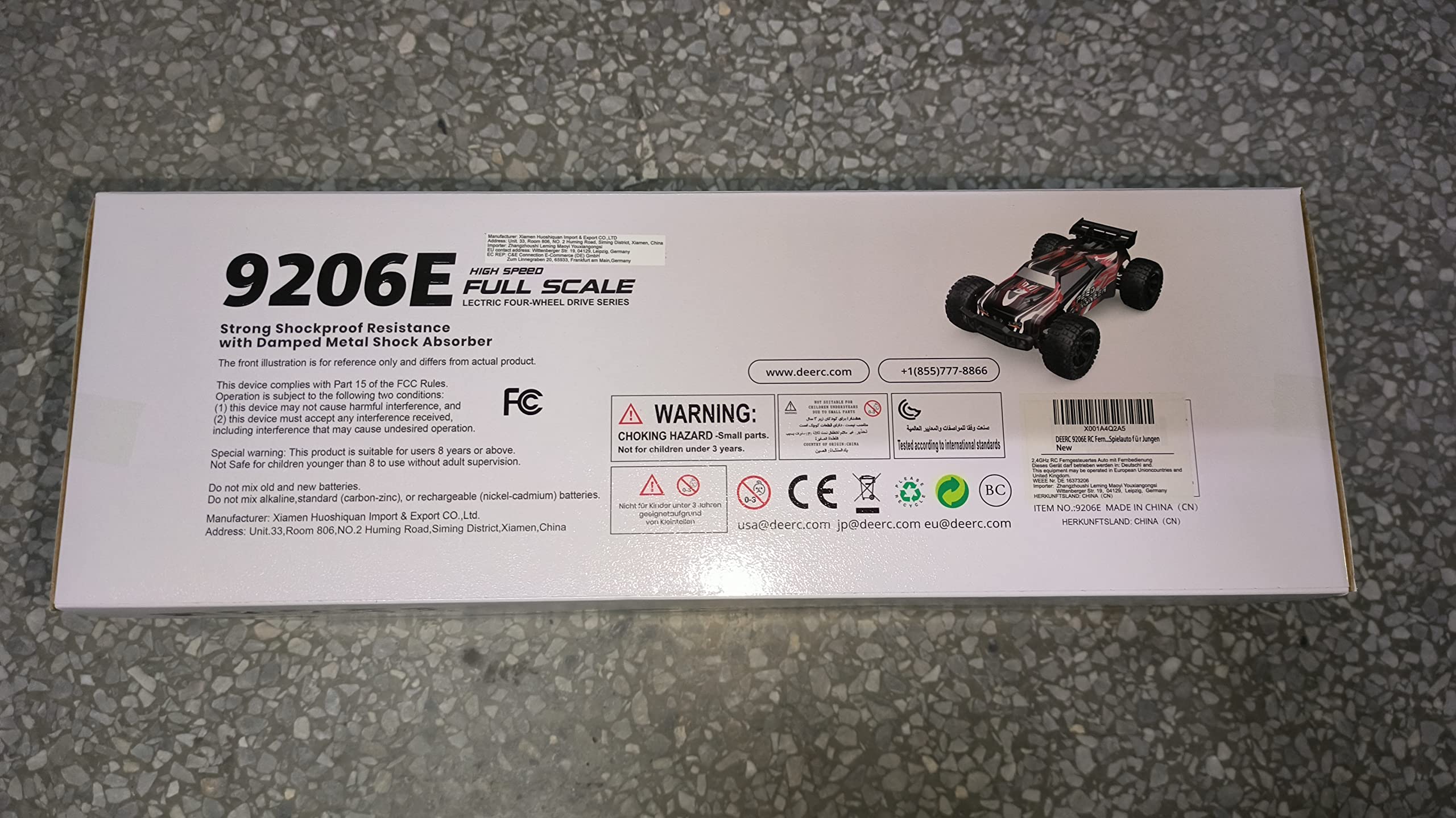 DEERC 9206E RC Ferngesteuertes Auto mit 48 km/h High Speed, 4WD 1:10 CAR Off-Road 2.4GHz Funkfernsteuerung Monstertruck Buggy,2 Akku Lange Laufzeit,Crawler Spielzeug Rennwagen für Kinder Erwachsene