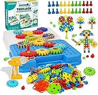 IIROMECI Gears Toys for Kids 4-8: STEM Educational Building Blocks Set with Motor Drive, Engineering Construction Toys for Boys & Girls