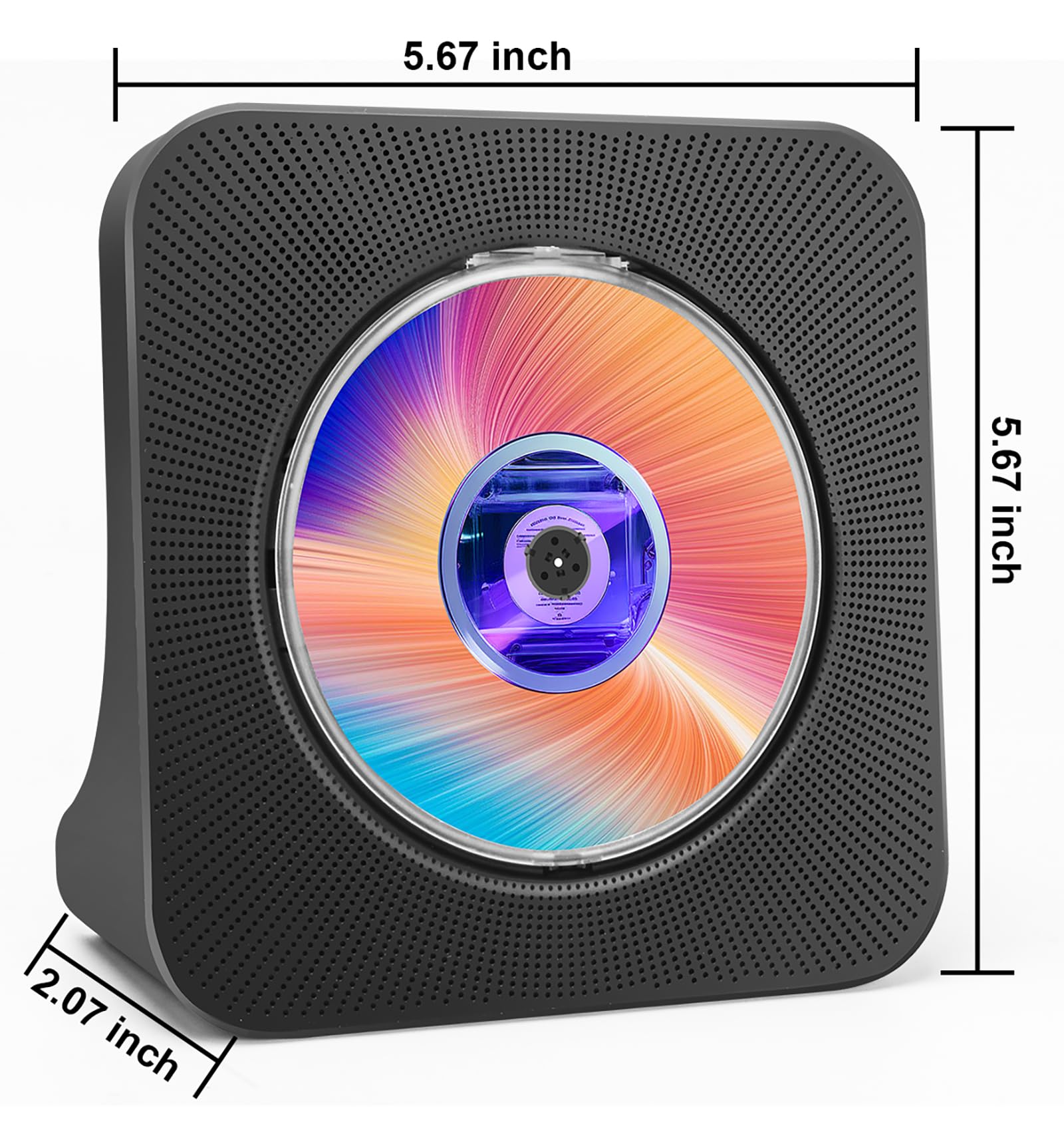 Tragbarer Bluetooth CD-Player mit Lautsprechern - 8-in-1 HiFi-Stereo-Soundsystem für Zuhause, unterstützt CD/Bluetooth/FM-Radio/USB/AUX/Timer/Fernbedienung