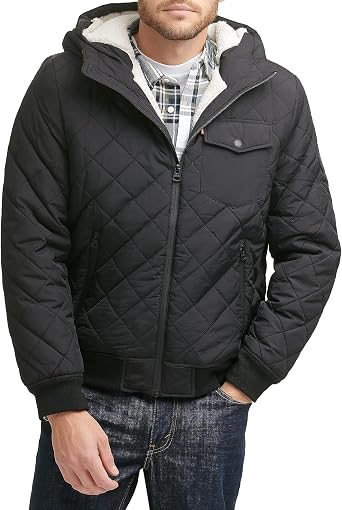 LEVIS Mens Levis Mens Diamond Quilted Sherpa Lined Bomber Jacket
