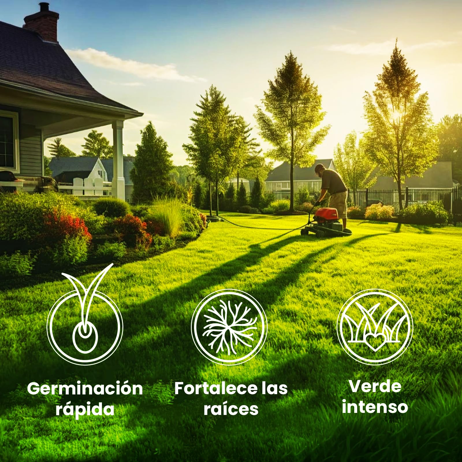 LERAVA STARTER abono césped (180 m²) - favorece el crecimiento de raíces - ideal con semillas de césped sin riesgo de quemar - refuerza la resistencia del suelo - abono para jardín natural