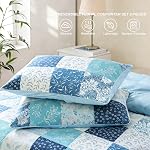 Exclusivo Mezcla Patchwork Lightweight Queen Size Comforter Set, Blue