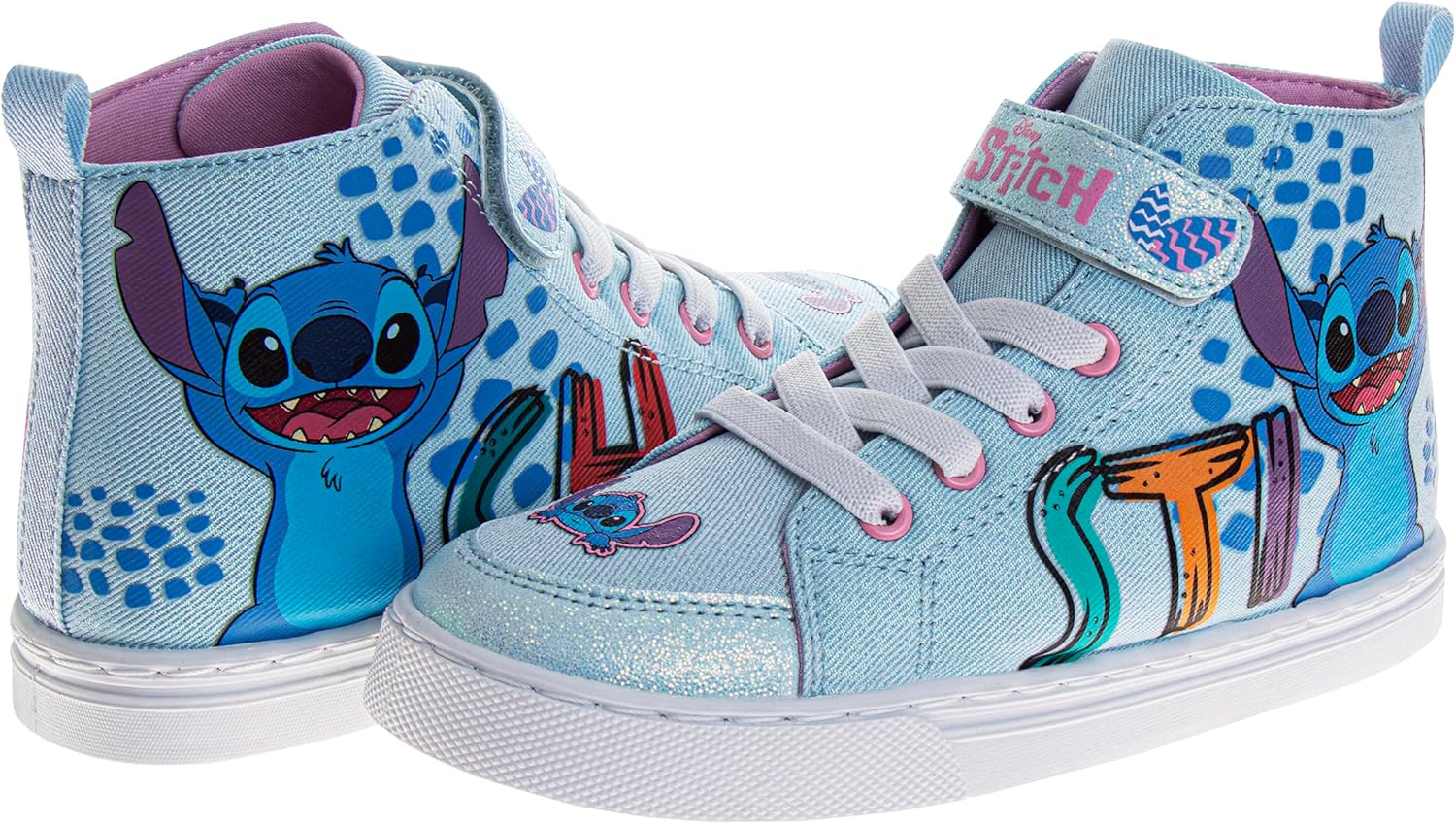 Disney Kids Lilo and Stitch Hightop Sneakers - Stitch Girls High Top Shoes Cushioned Lightweight (Sizes 11-13 Little Kids / 1-4 Big Kids) - Image 4