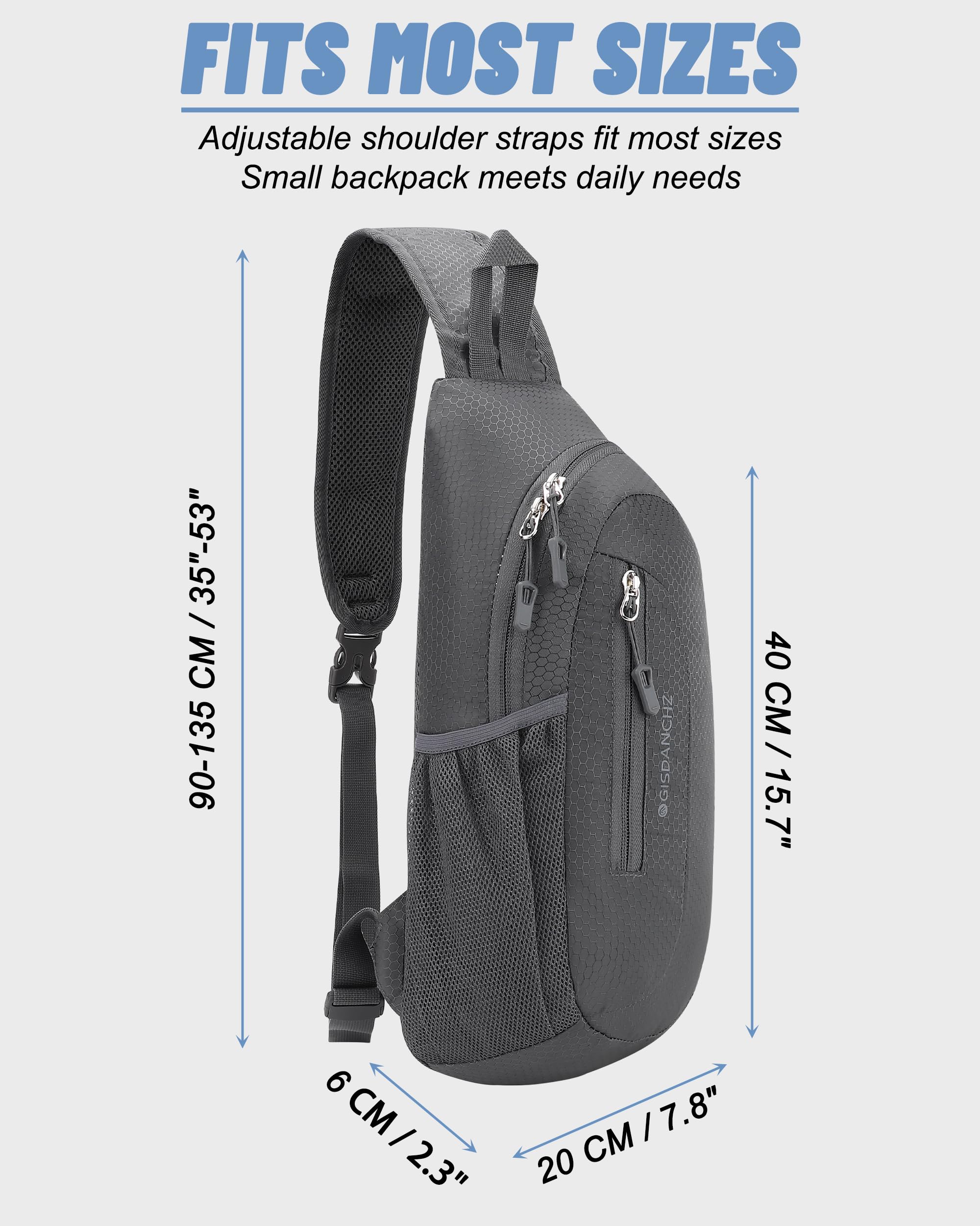 PivotWing Sling Bags for Men Women Cross Body Bag Men Women Hiking Travel Sports Lightweight Shoulder Chest Bags Small Slim Sling Backpack Dog Walking Daypack Crossbody Bag Dark Gray - Image 3